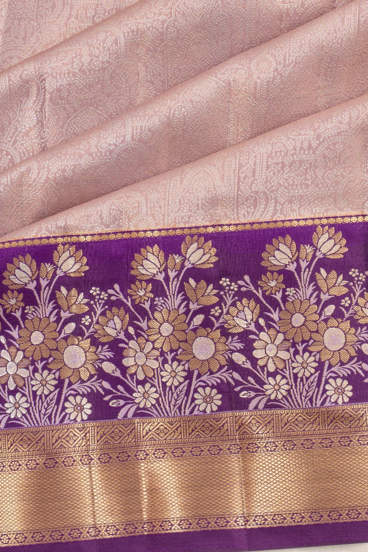 Taranga Kanchi Silk Tissue Brocade Lavender Saree