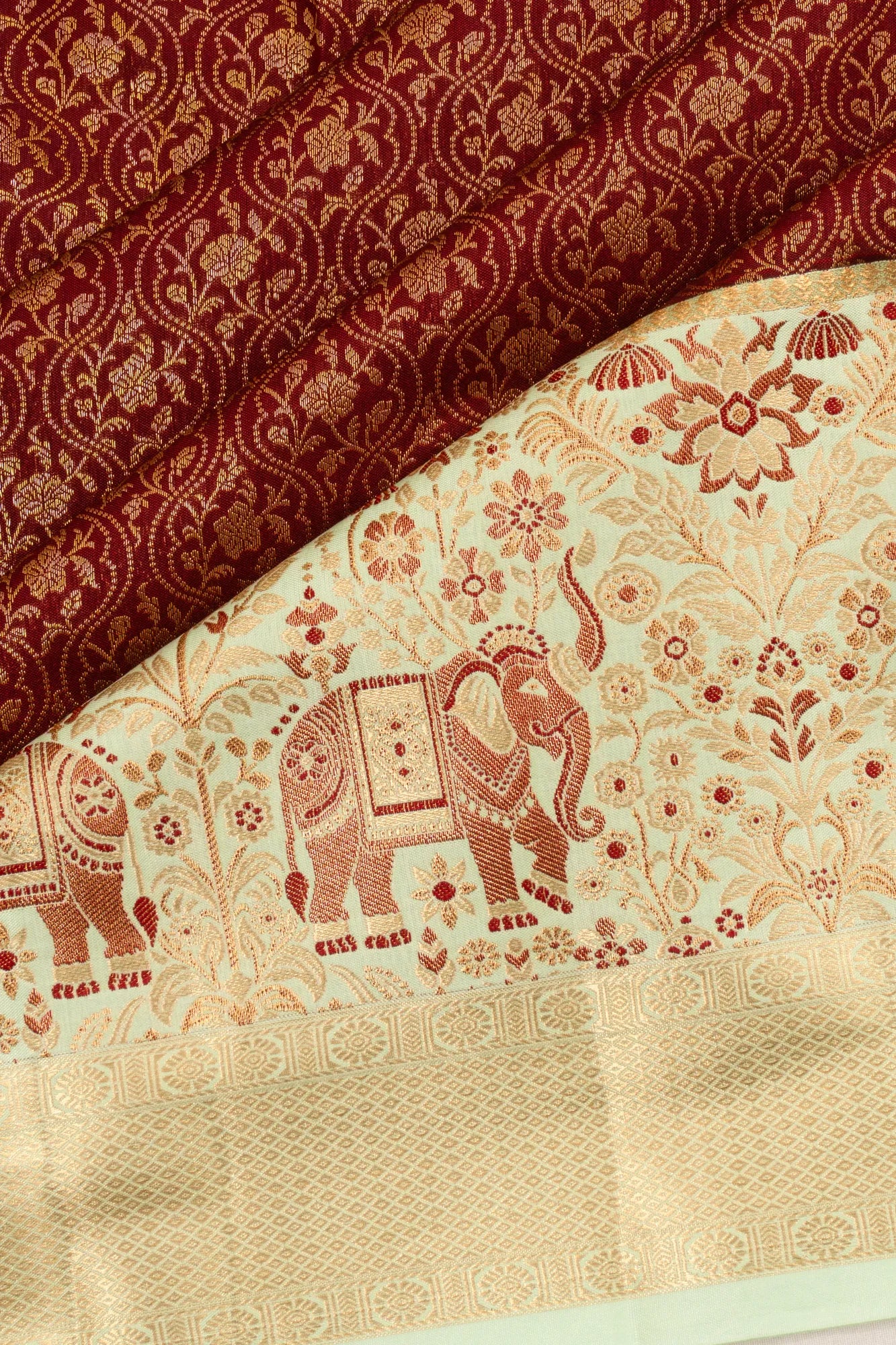Taranga Kanchi Silk Brocade Maroon Saree