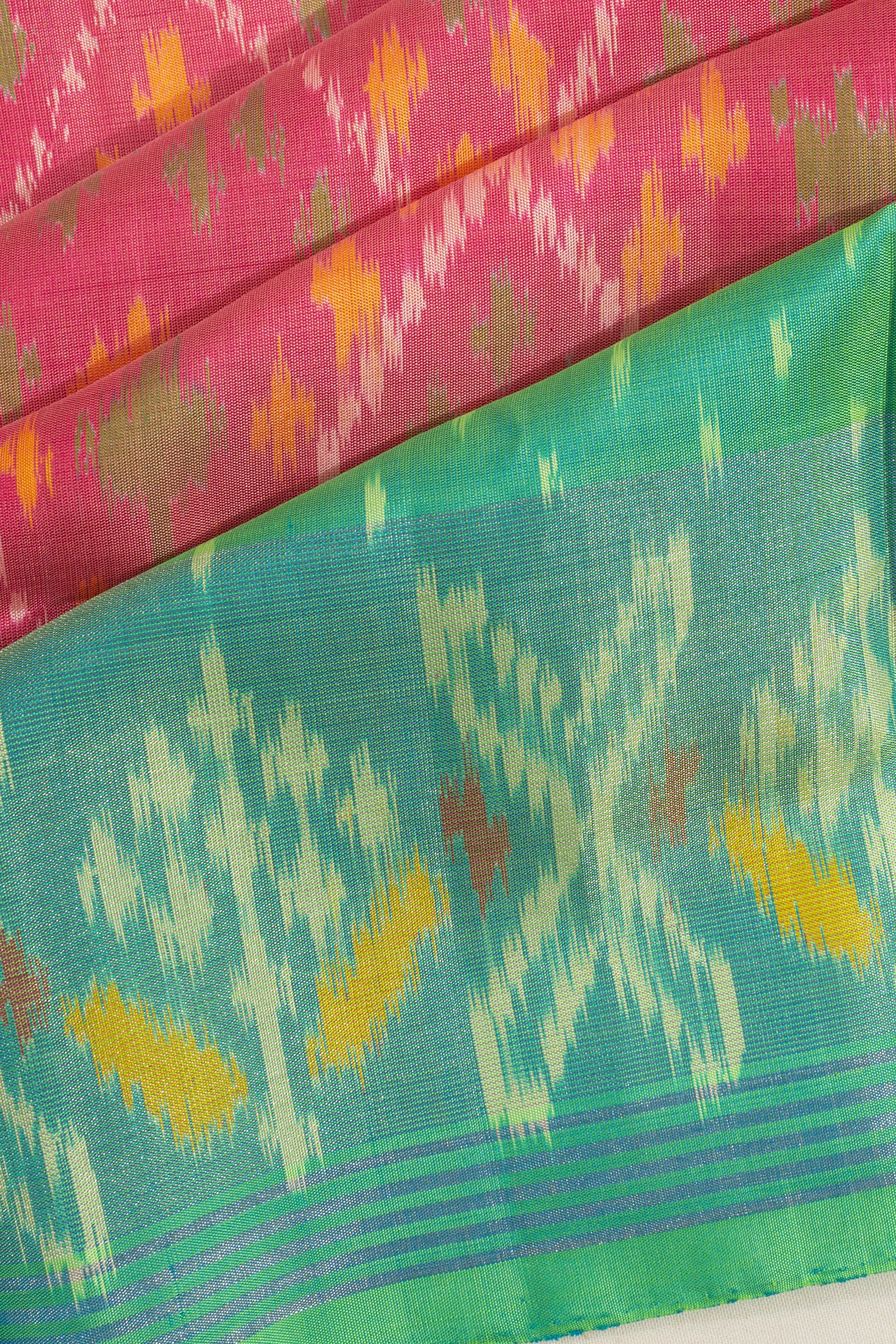 Coimbatore Soft Silk Ikat Inspired Pink Saree