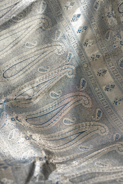 Kanchipuram Silk Tissue Brocade Blue Saree