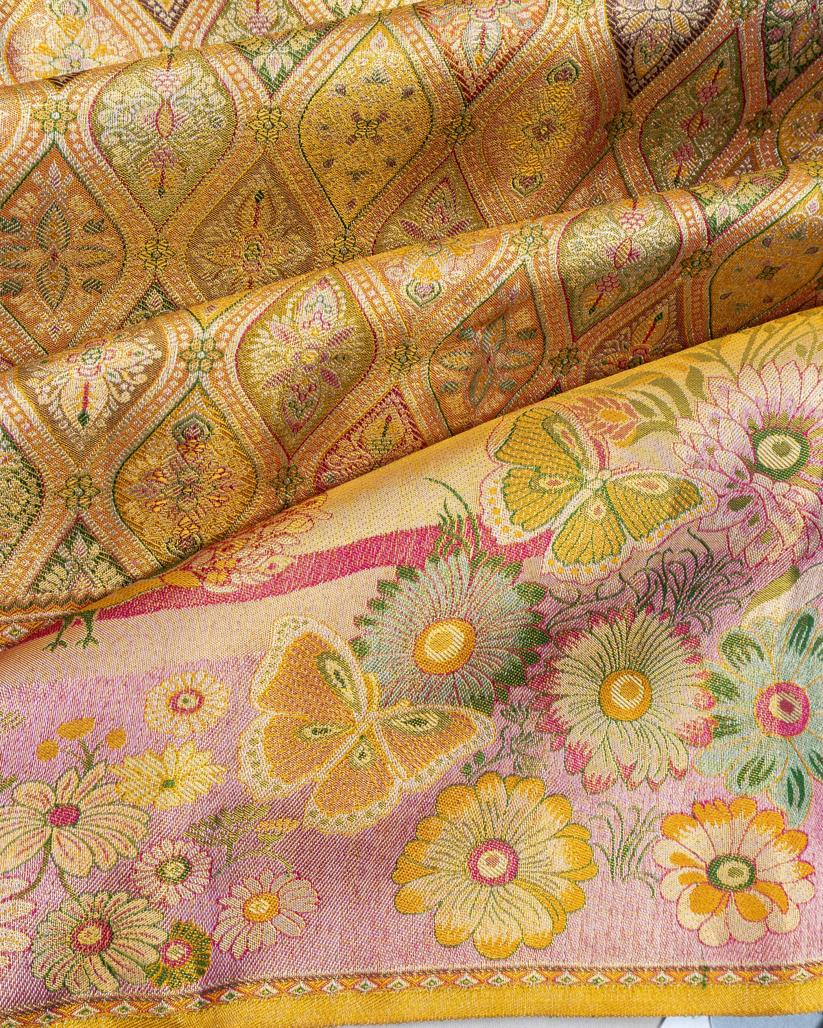 Kanchipuram Silk Tissue Brocade Green Saree