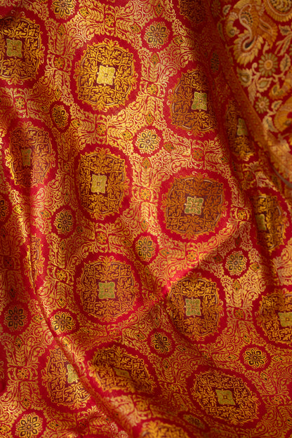 Kanchipuram Silk Brocade Red Saree