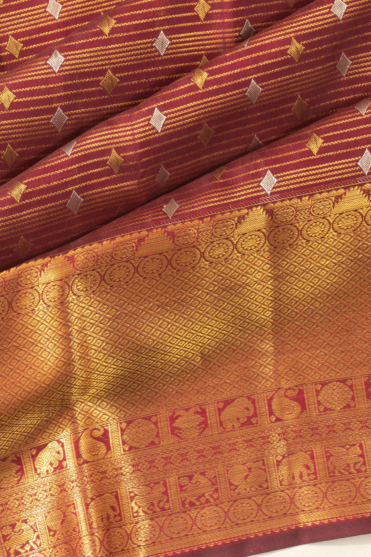 Taranga Kanchi Silk Brocade Maroon Saree