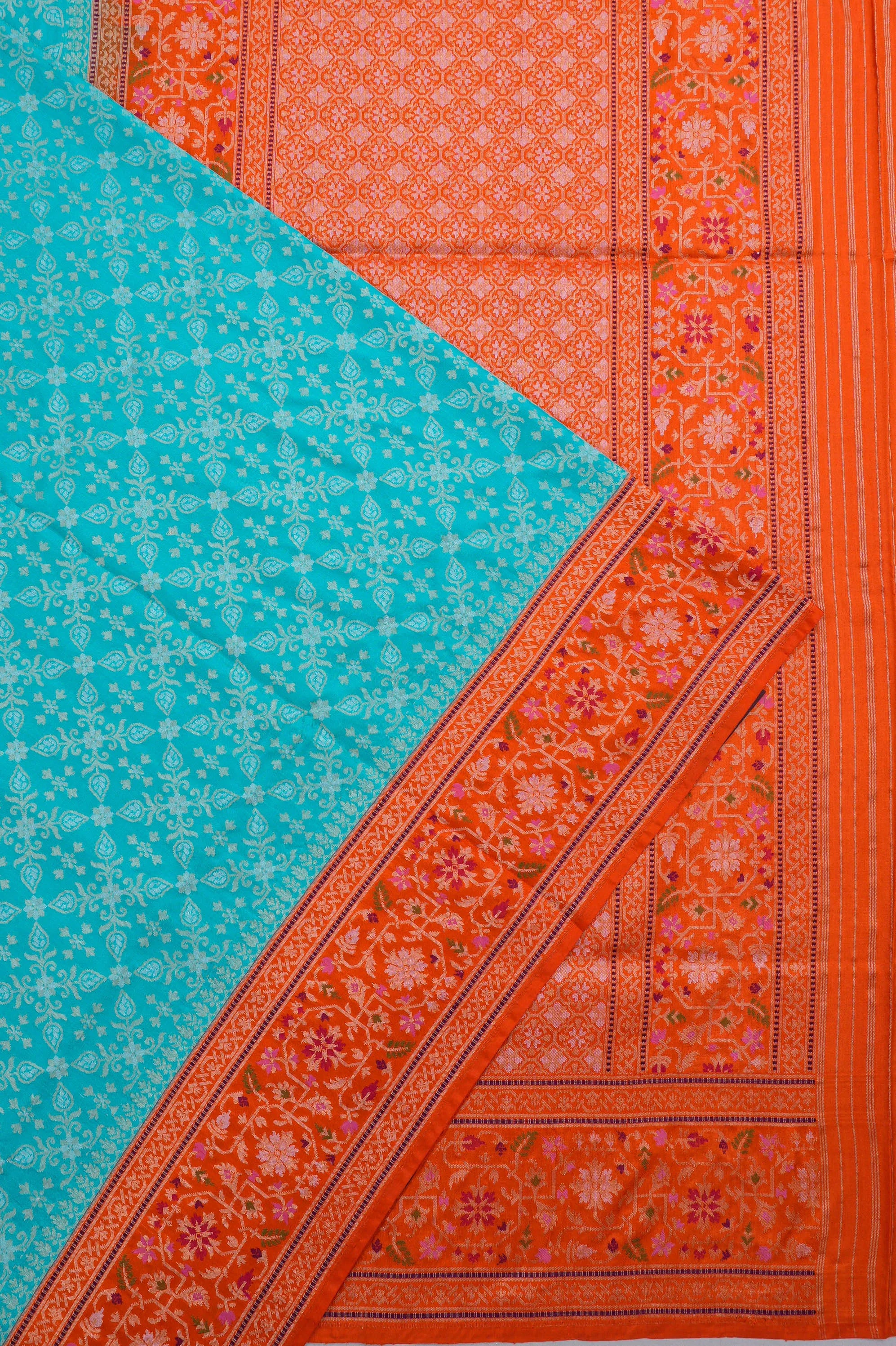 Banarasi Silk Brocade Sky Blue Saree