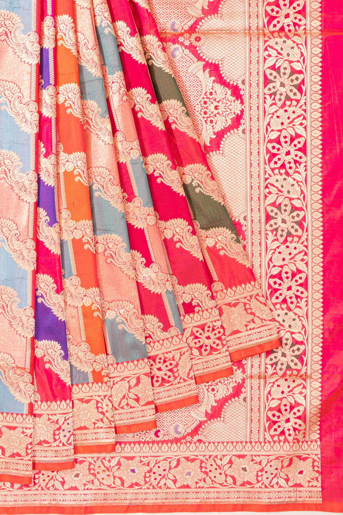 Banarasi Silk Jaal Rangkat Inspired Pink Saree