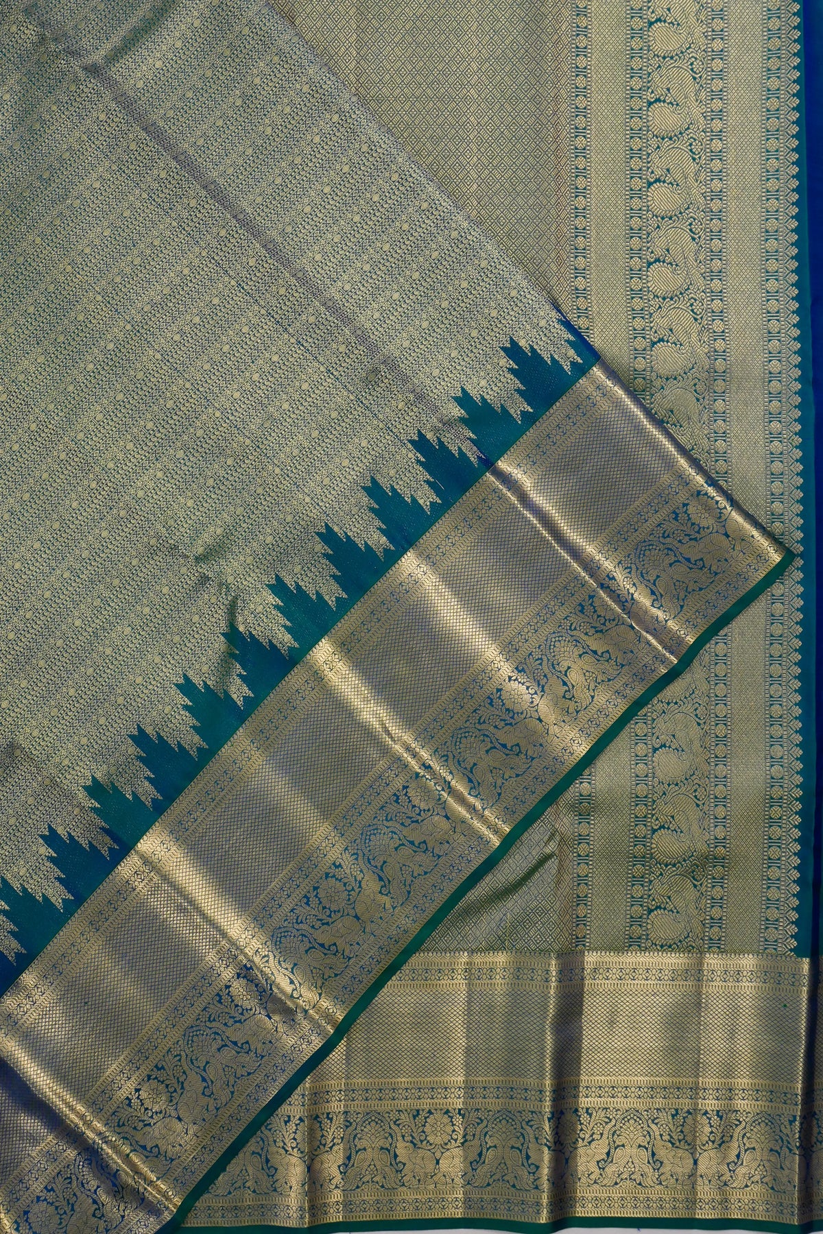 Taranga Kanchi Silk Brocade Blue Saree