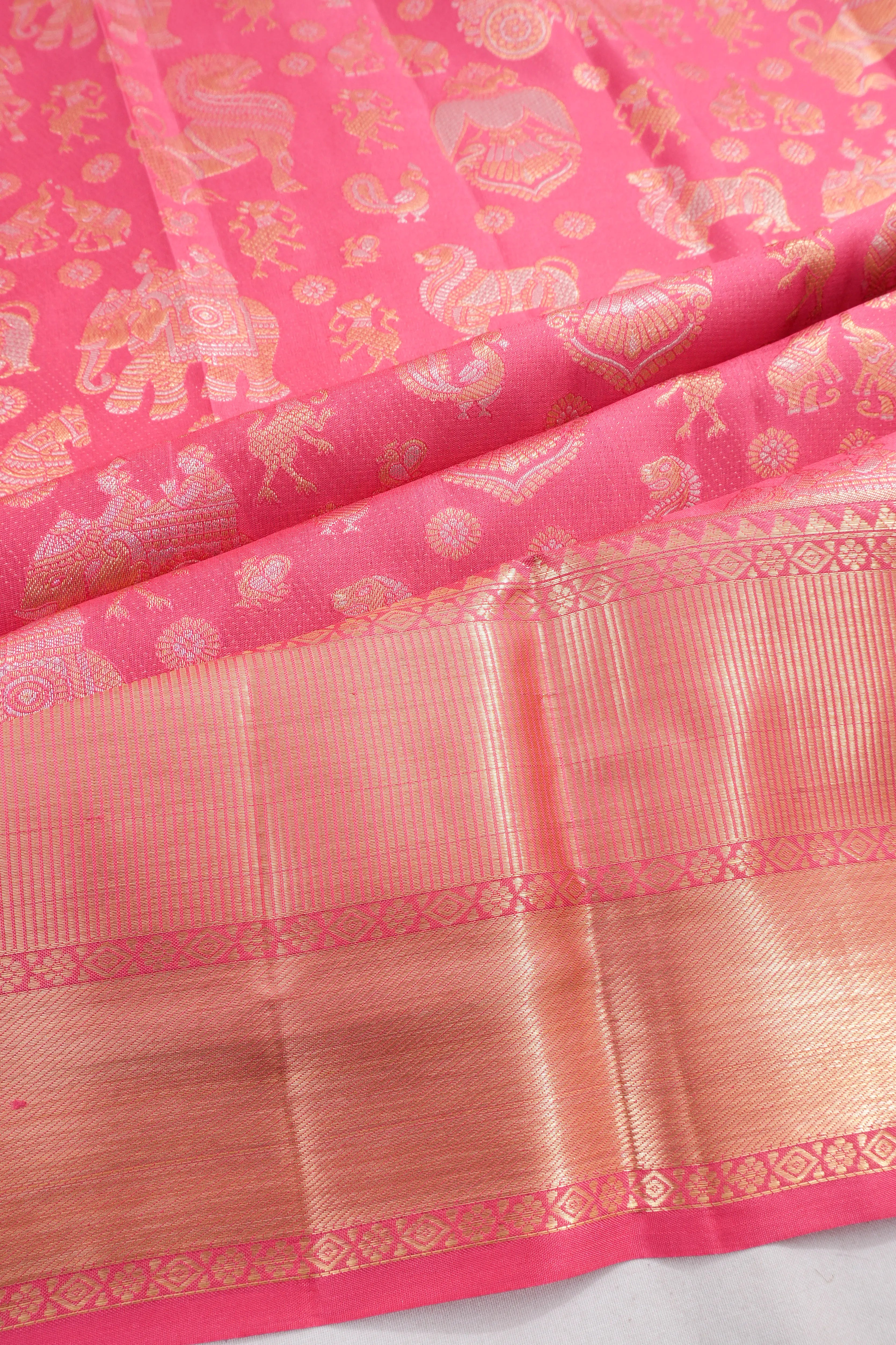 Taranga Kanchi Silk Butta Pink Saree