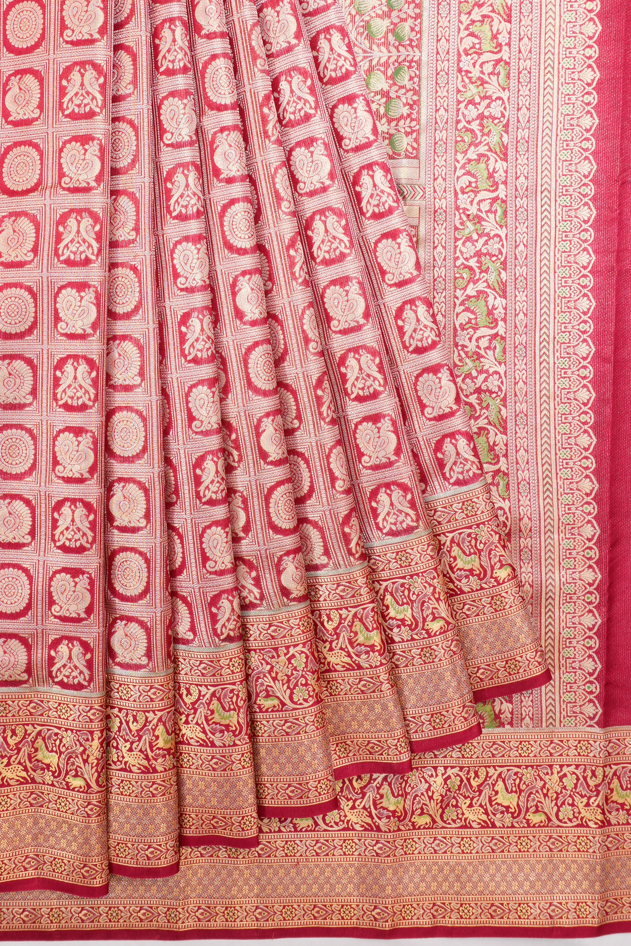 Kanchipuram Silk Brocade Red Saree