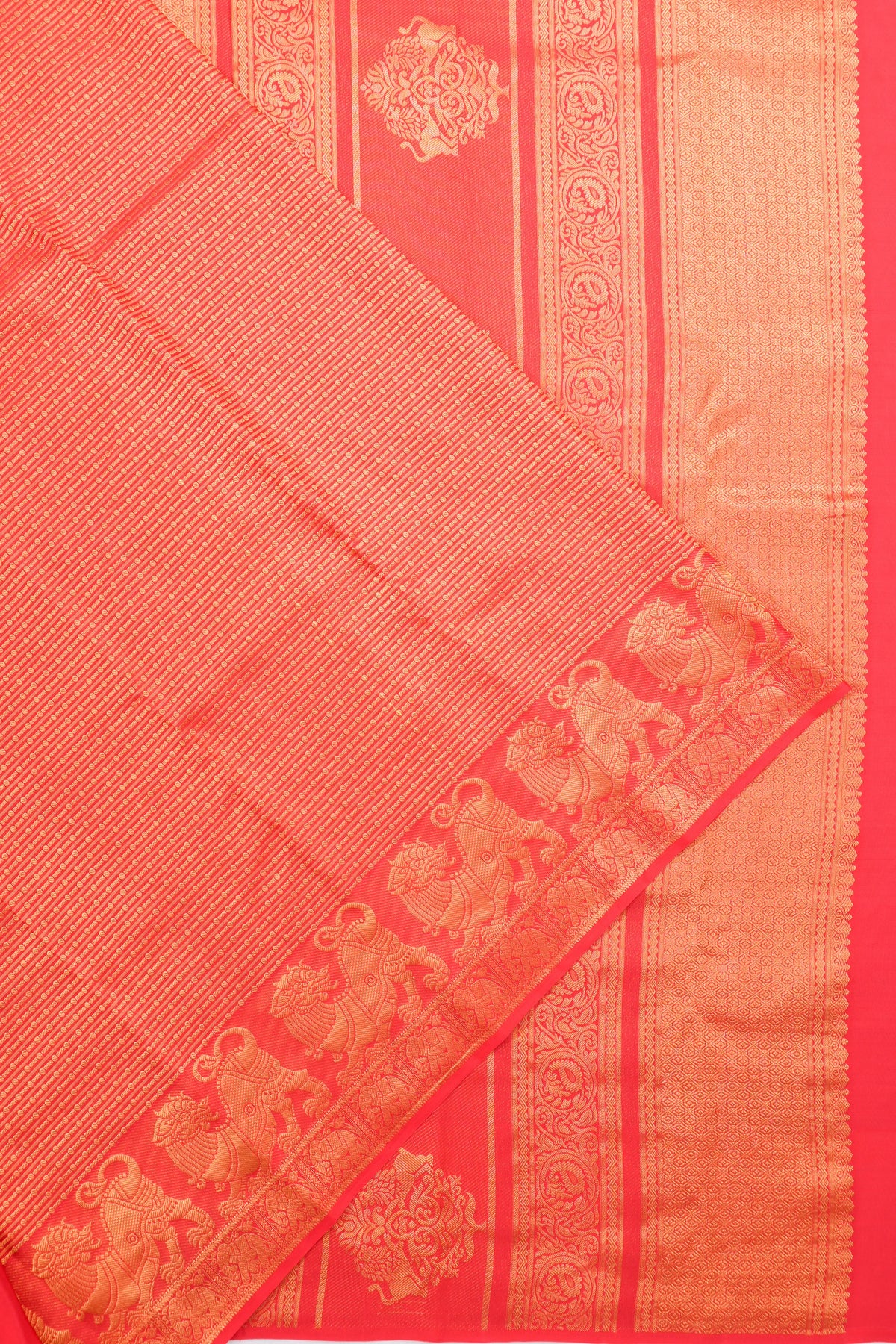 Taranga Kanchi Silk Brocade And Butta Red Saree