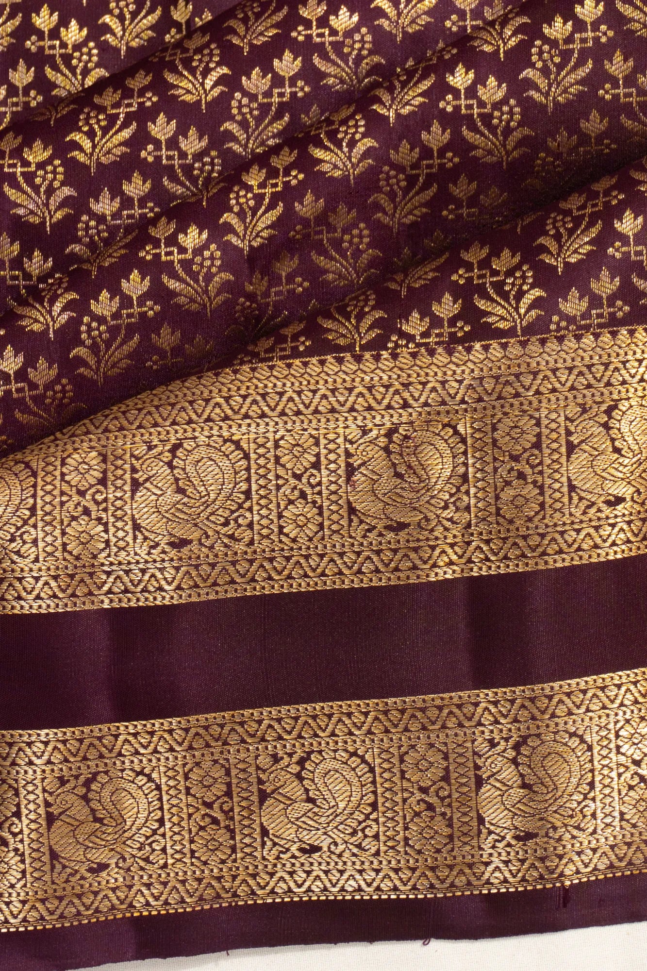 Taranga Kanchi Silk Butta Maroon Saree