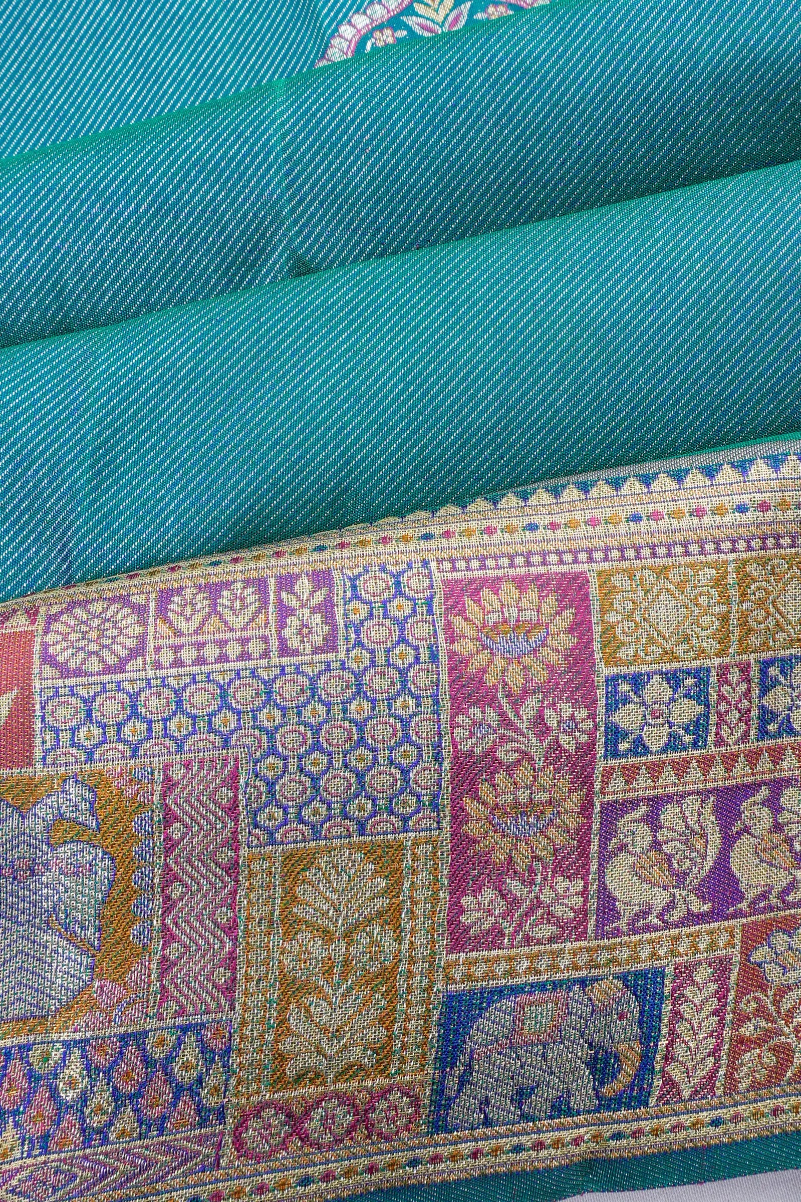 Kanchipuram Silk Lines And Butta Blue Saree