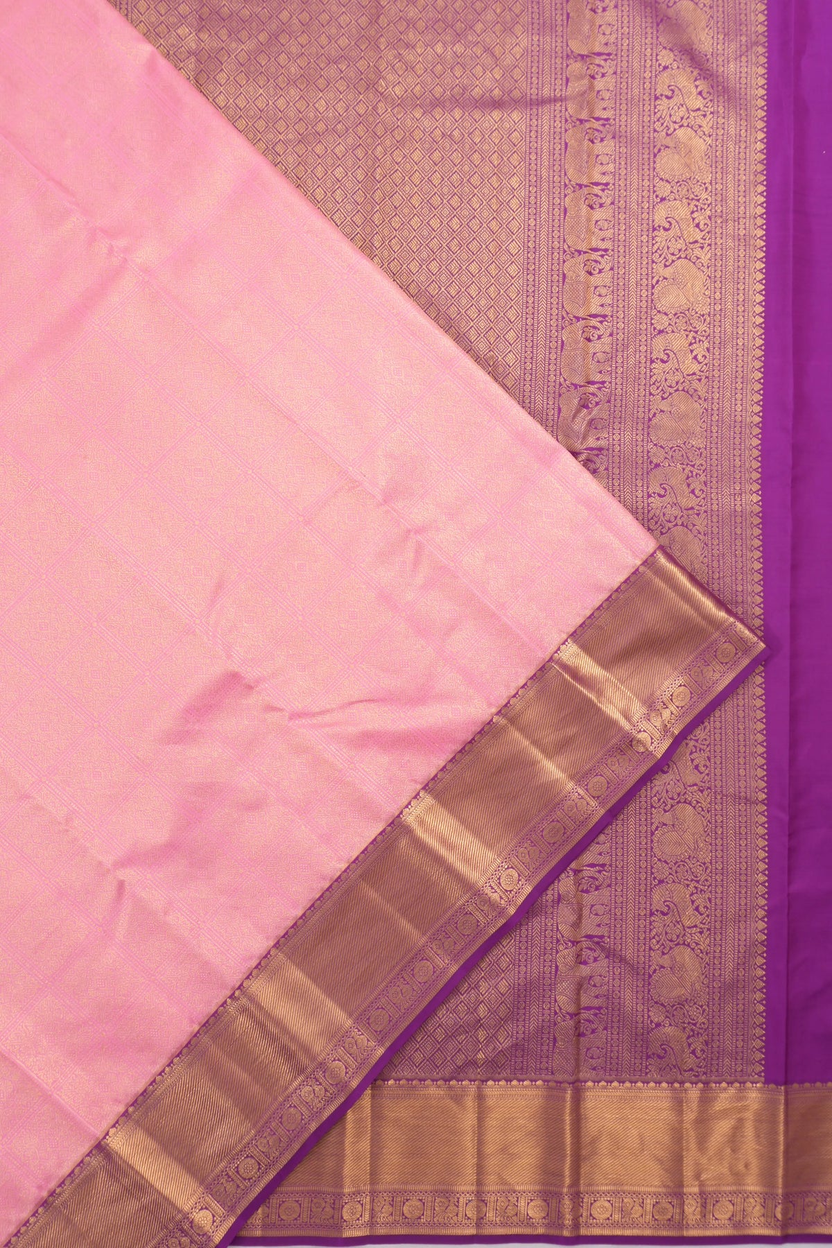Taranga Kanchi Silk Brocade Pink Saree
