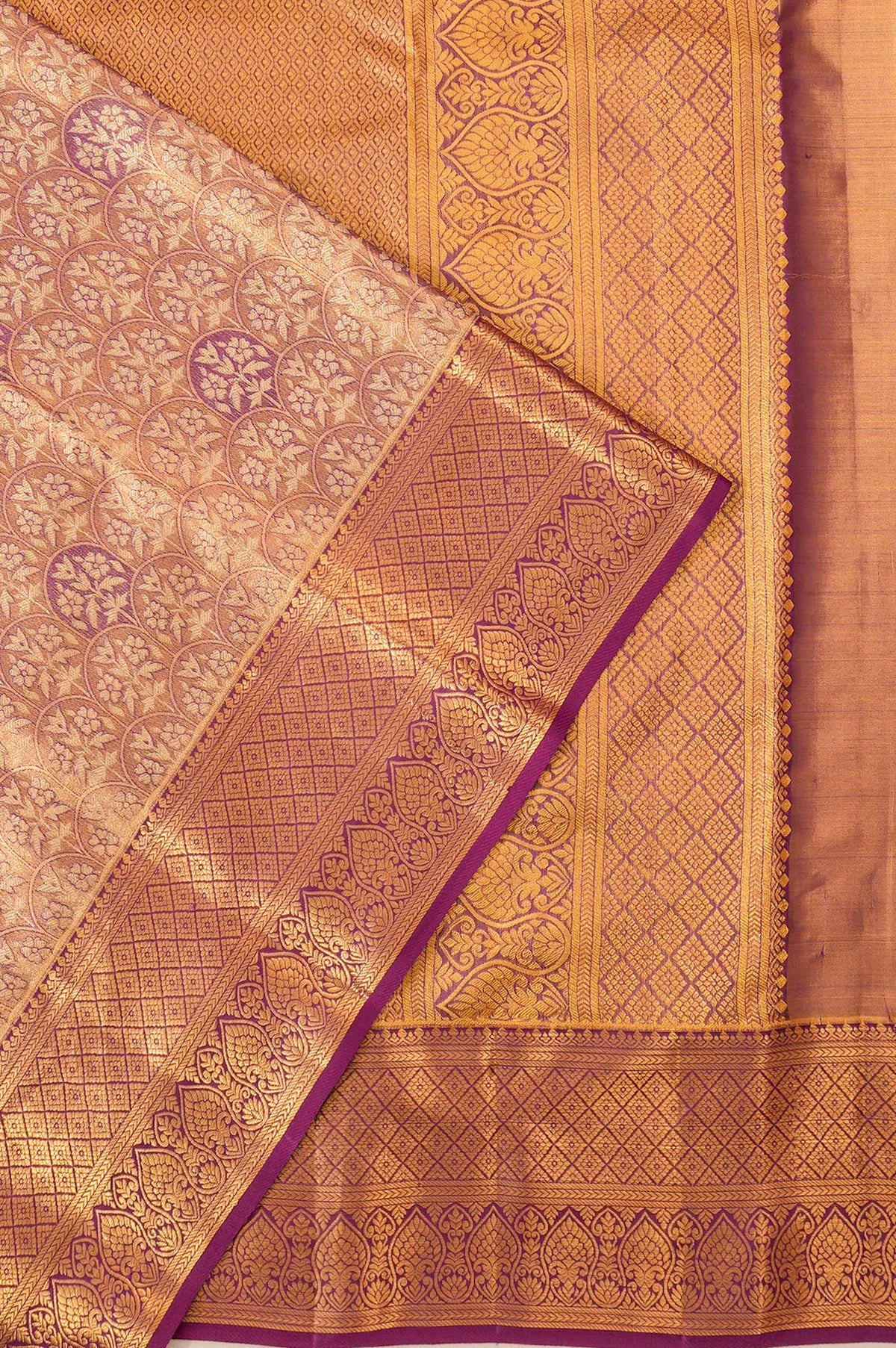 Taranga Kanchi Silk Tissue Brocade Purple Saree