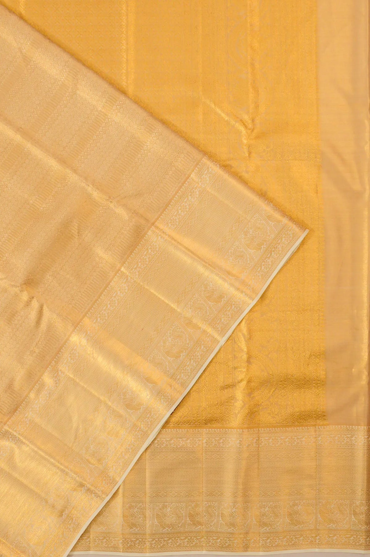 Taranga Kanchi Silk Tissue Brocade Gold Saree