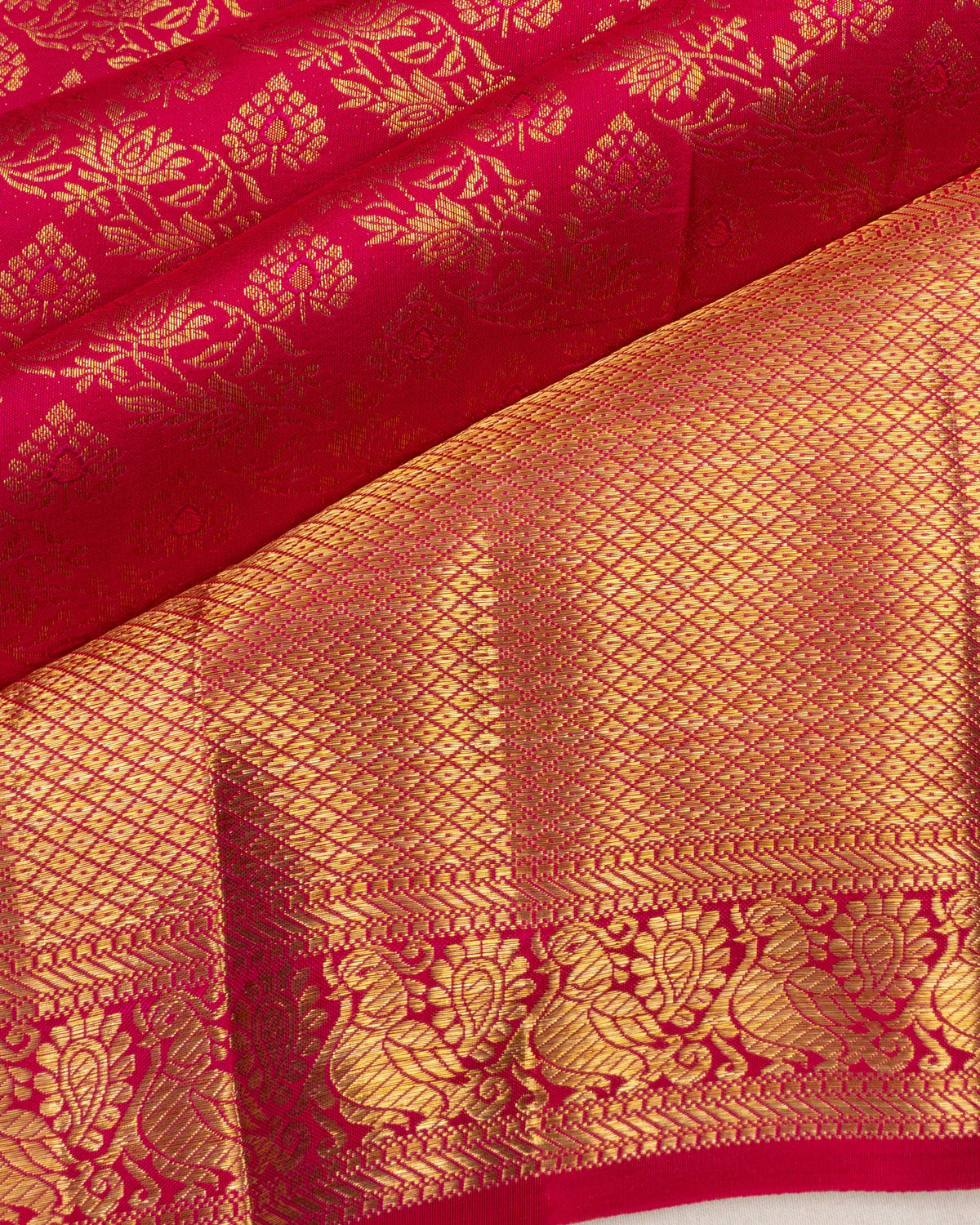 Kanchipuram Silk Brocade Pink Saree