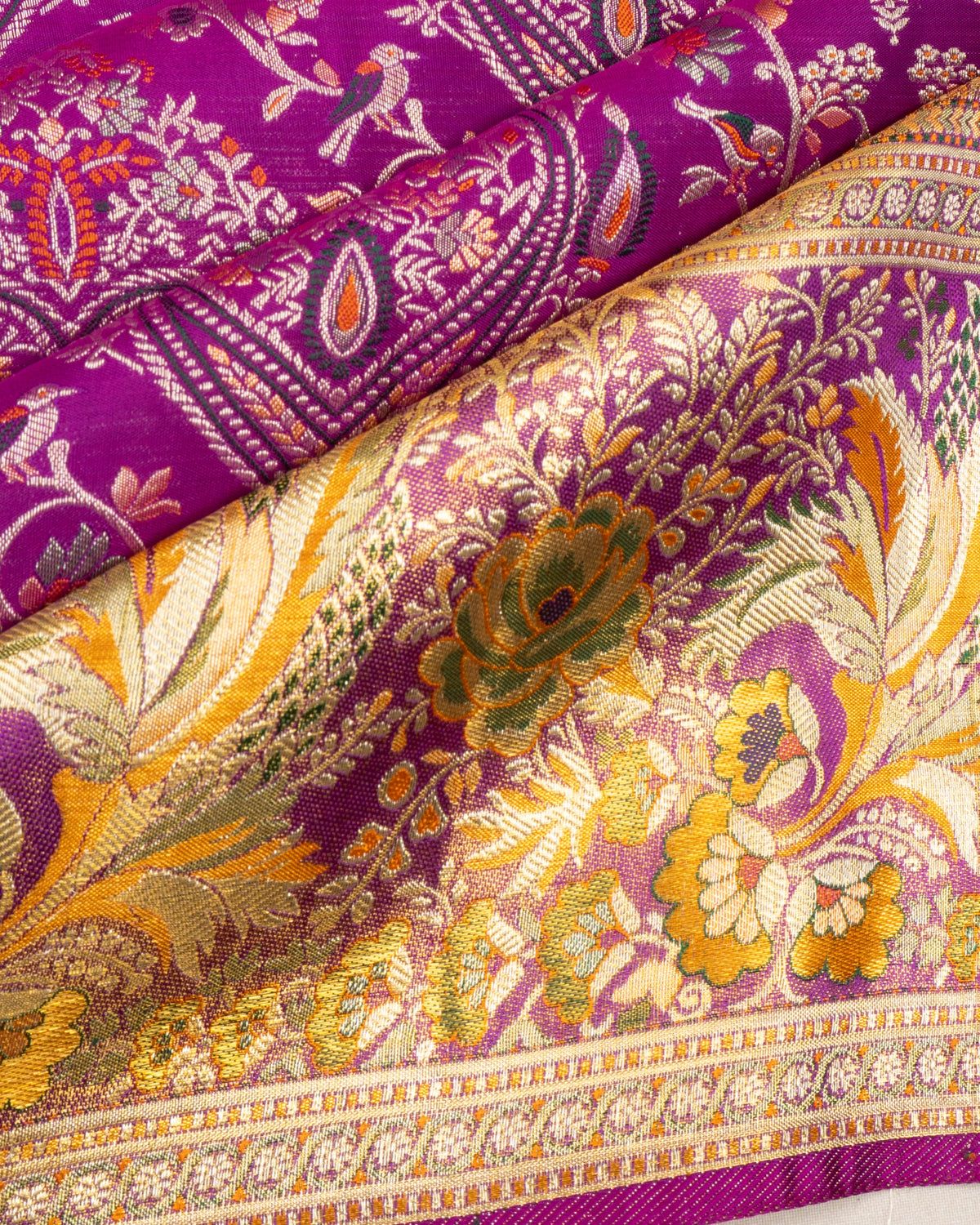 Kanchipuram Silk Brocade Purple Saree