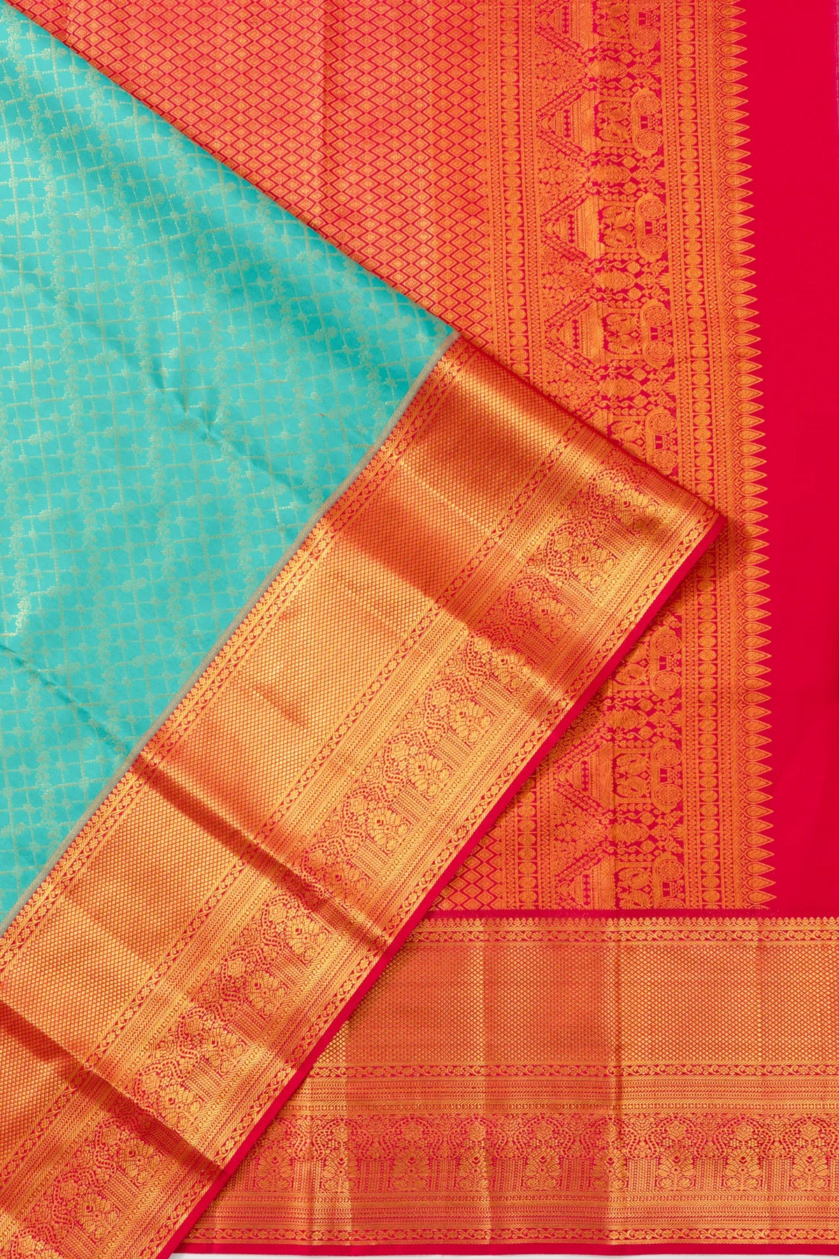 Taranga Kanchi Silk Brocade Sea Blue Saree