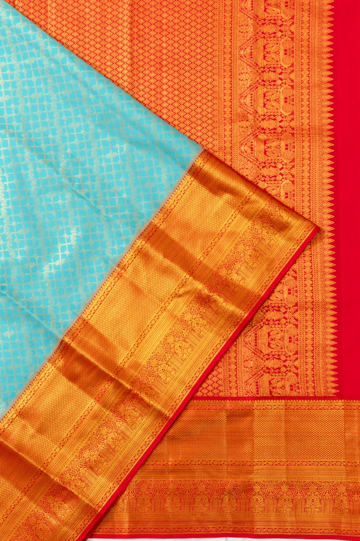 Taranga Kanchi Silk Brocade Sea Blue Saree