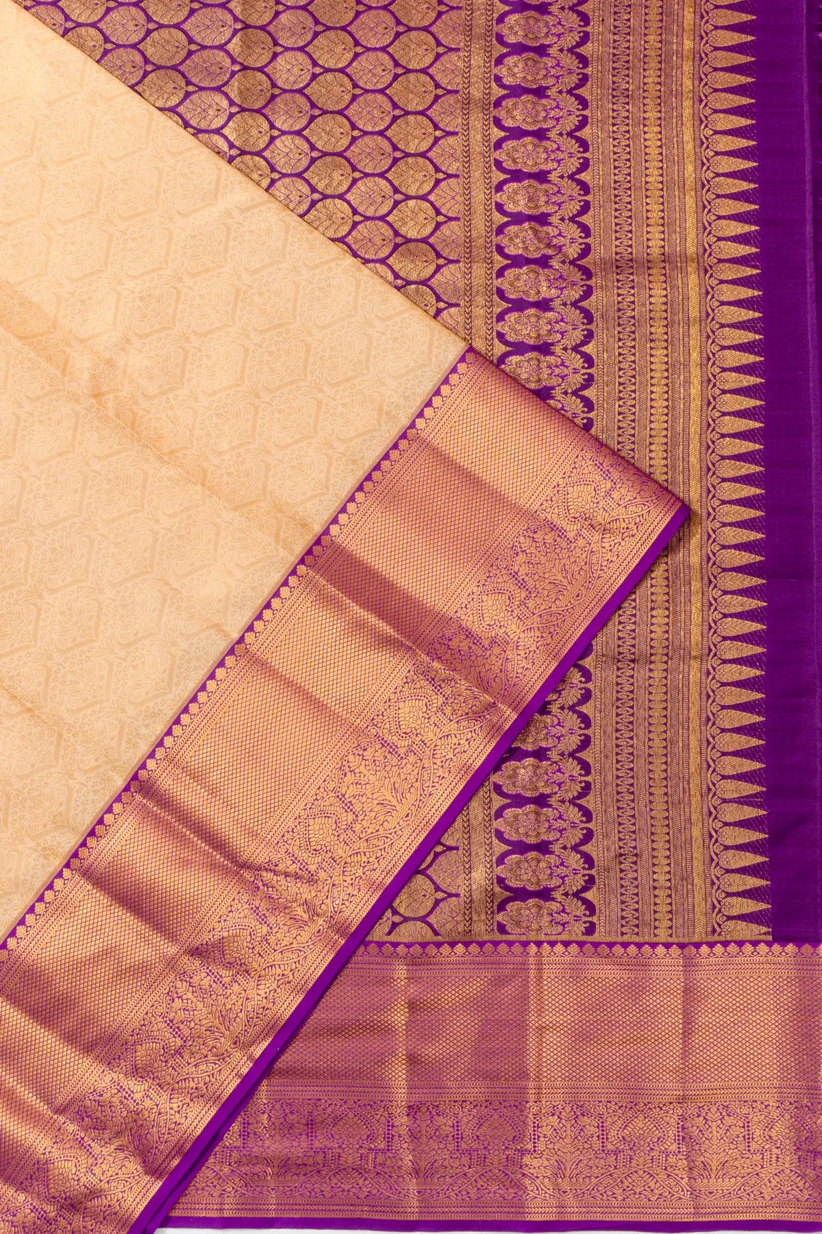 Taranga Kanchi Silk Brocade Beige Saree