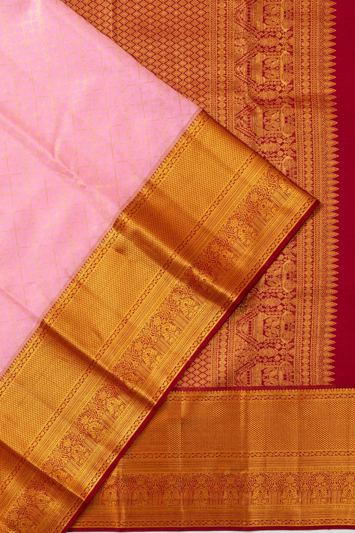 Taranga Kanchi Silk Brocade Baby Pink Saree