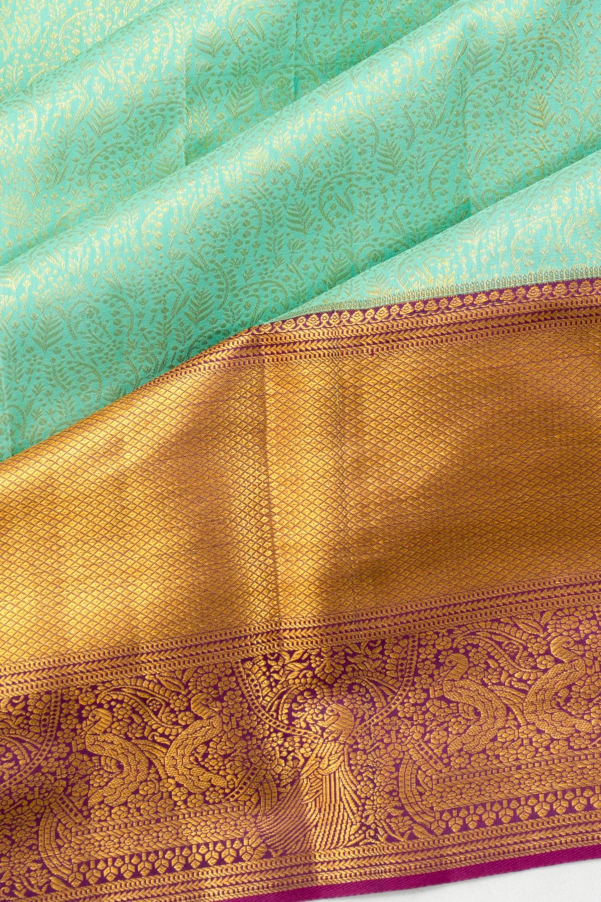 Taranga Kanchi Silk Brocade Sea Green Saree
