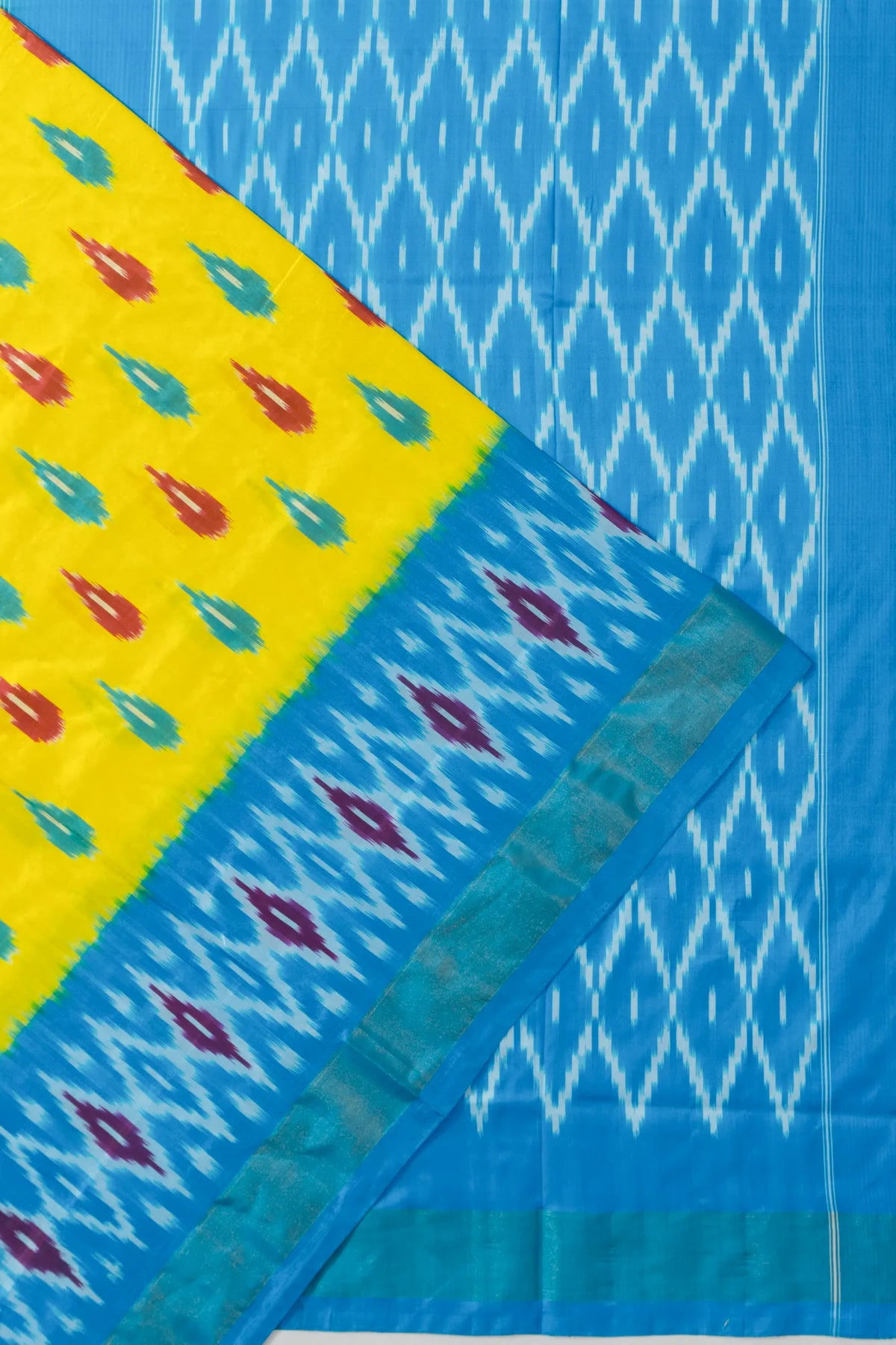 Pochampally Silk Ikat Yellow Saree
