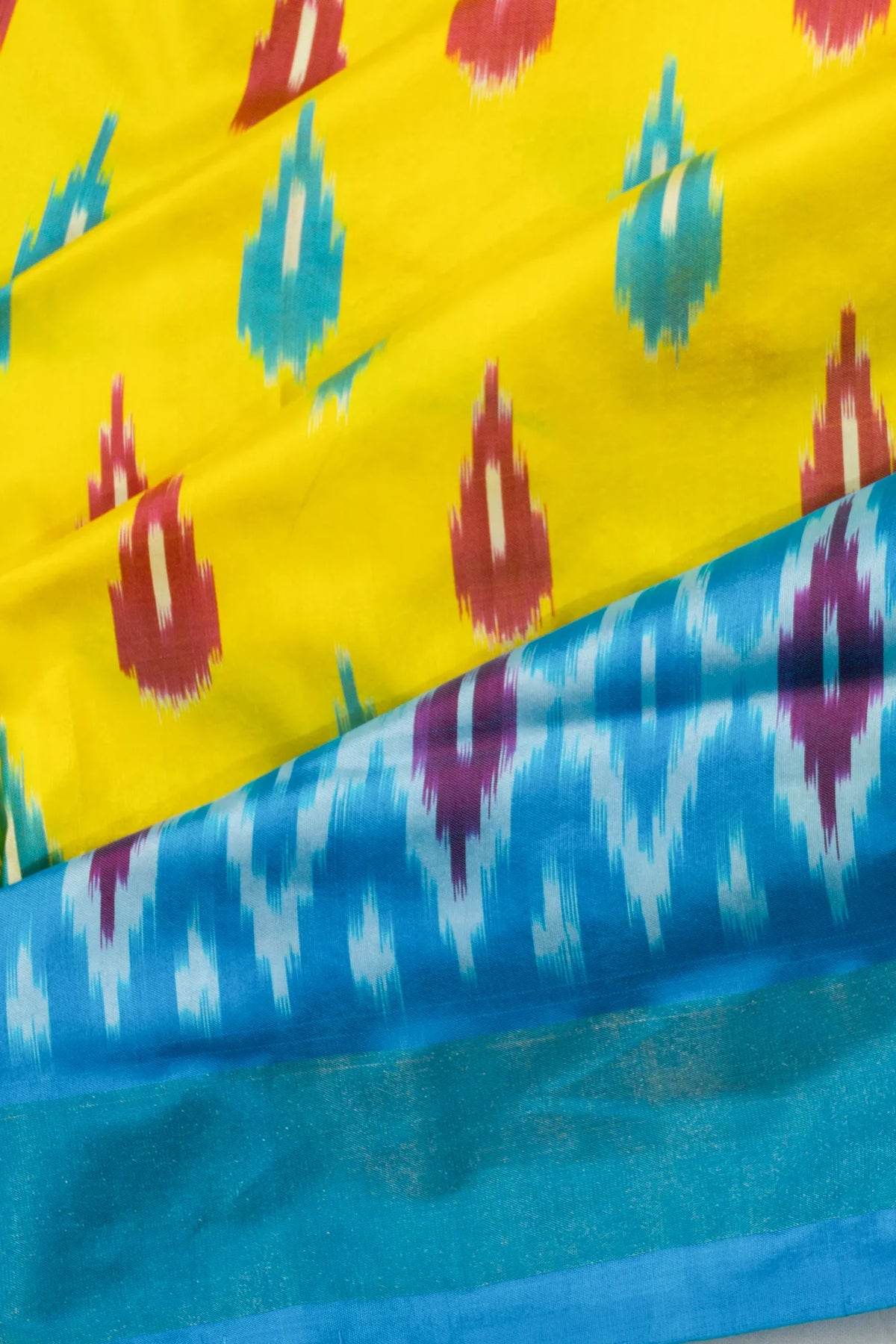 Pochampally Silk Ikat Yellow Saree