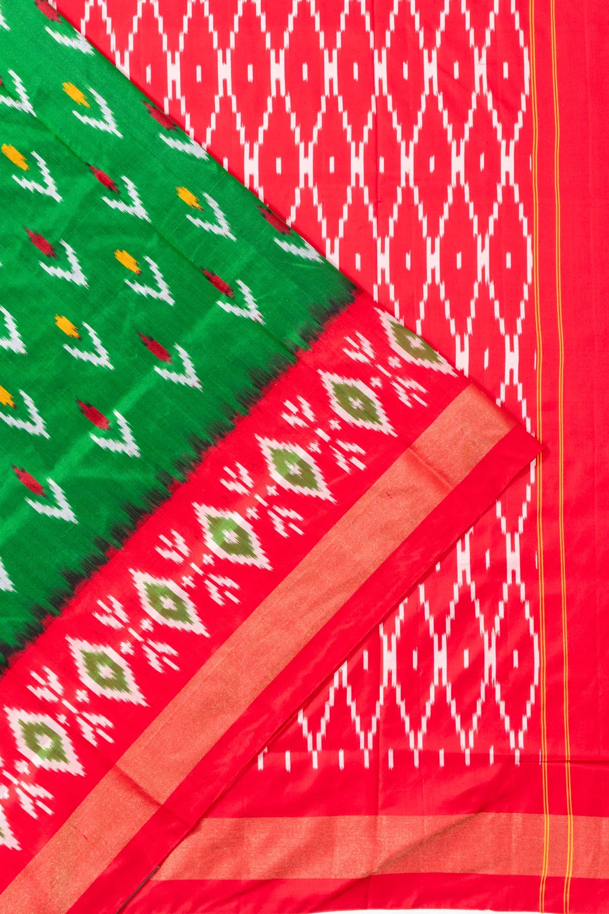 Pochampally Silk Ikat Green Saree