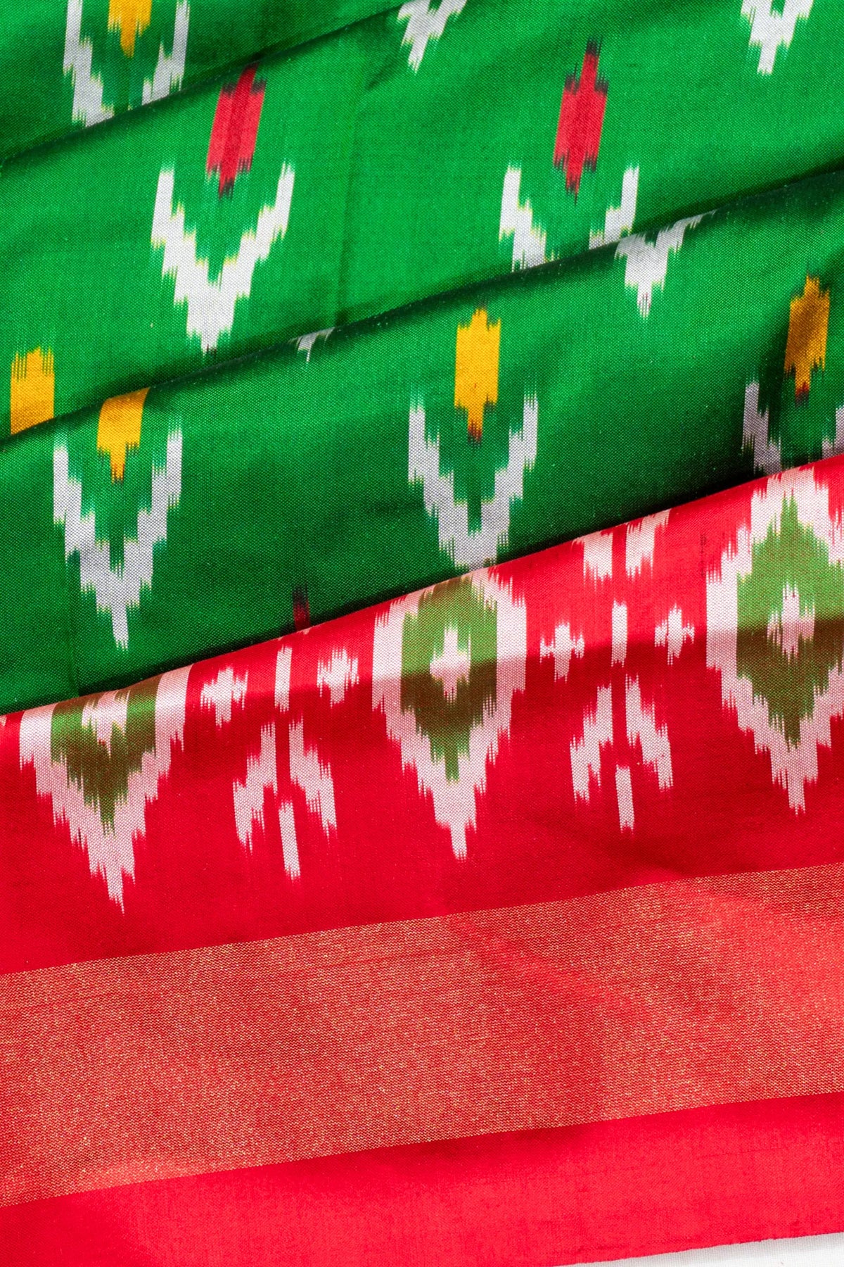 Pochampally Silk Ikat Green Saree