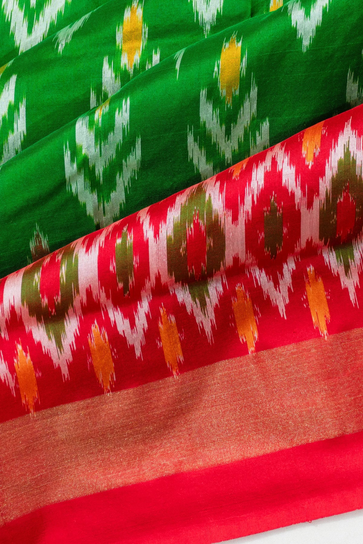 Pochampally Silk Ikat Green Saree