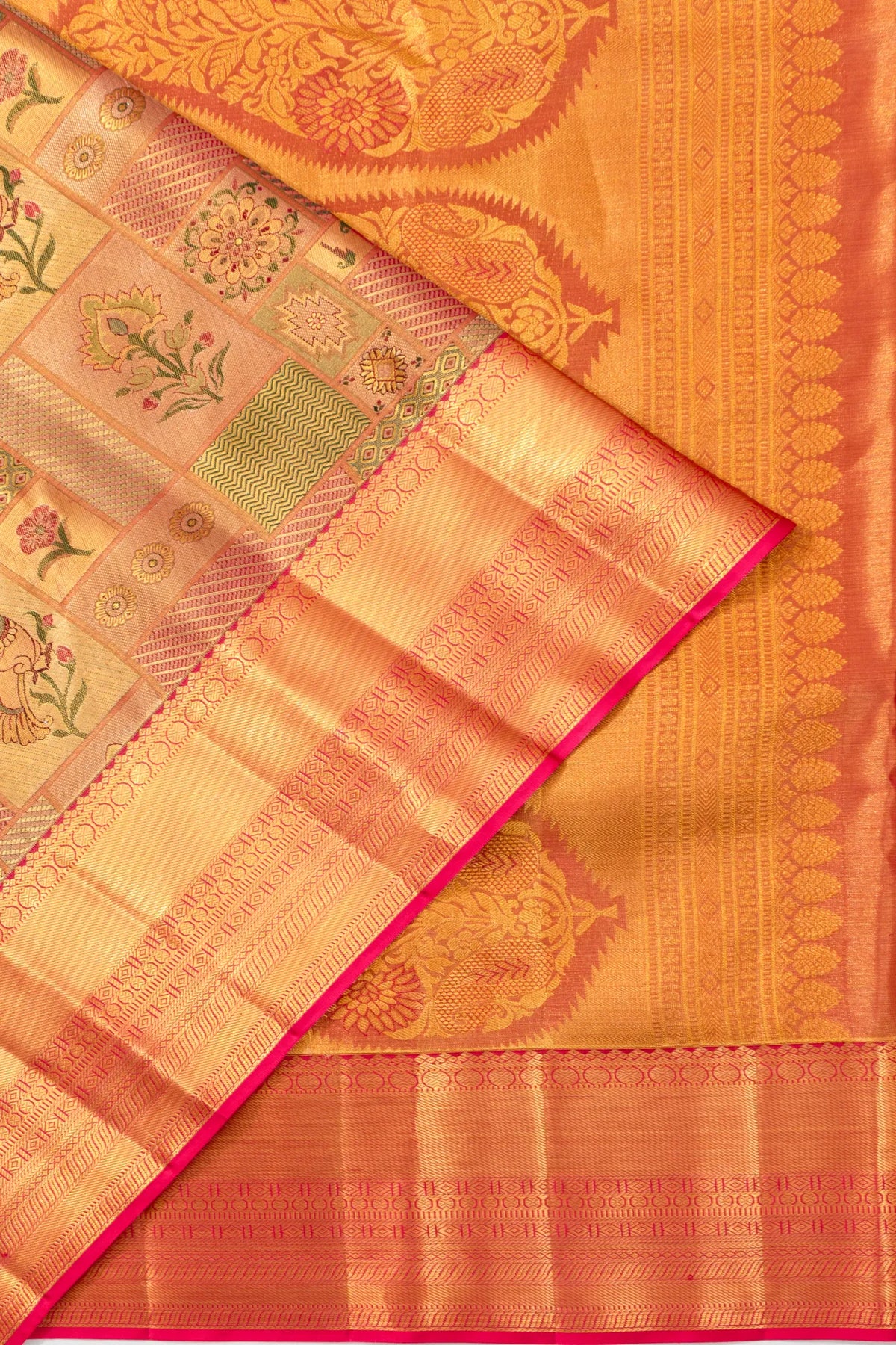 Taranga Kanchi Silk Tissue Brocade Gold Saree