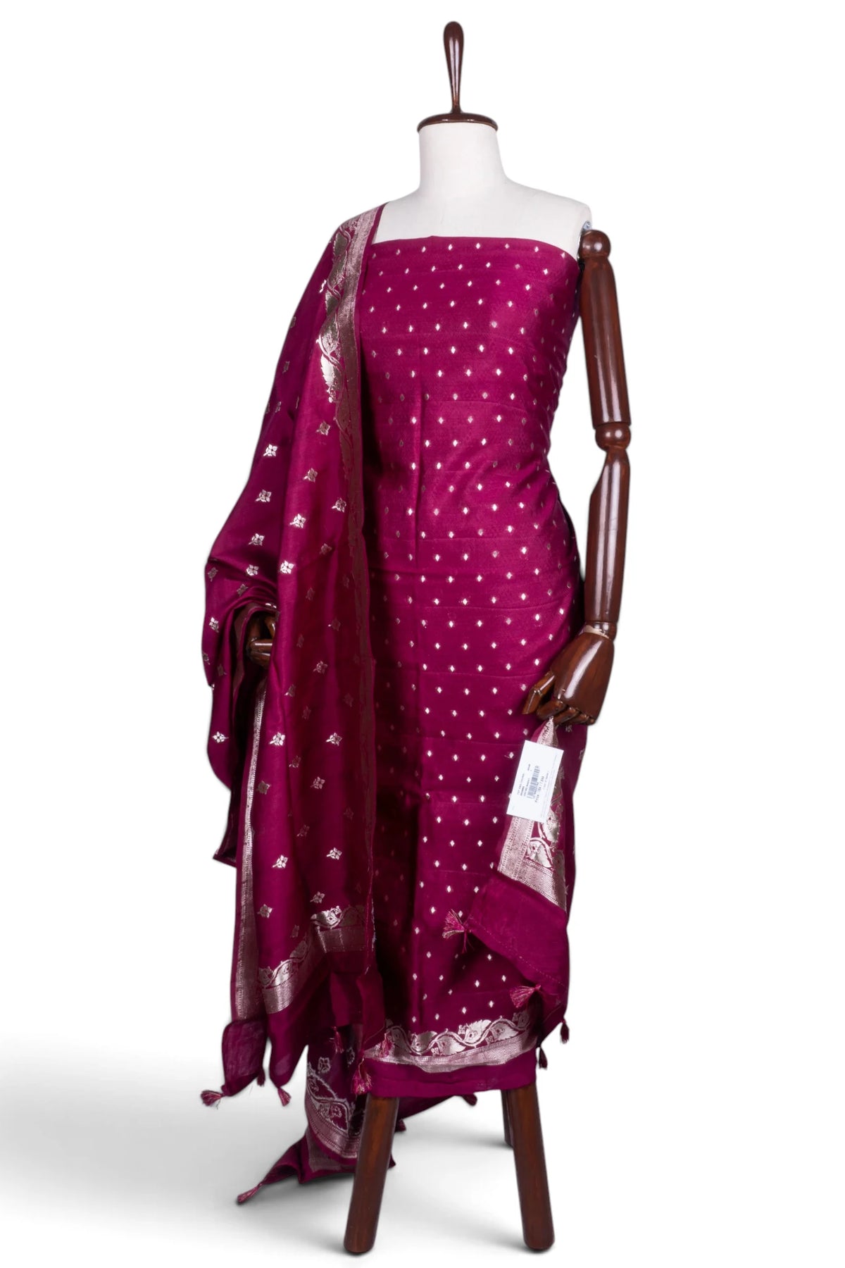 Vaanya Banaras Silk Butta Purple Salwar Suit Set W/O Bottom