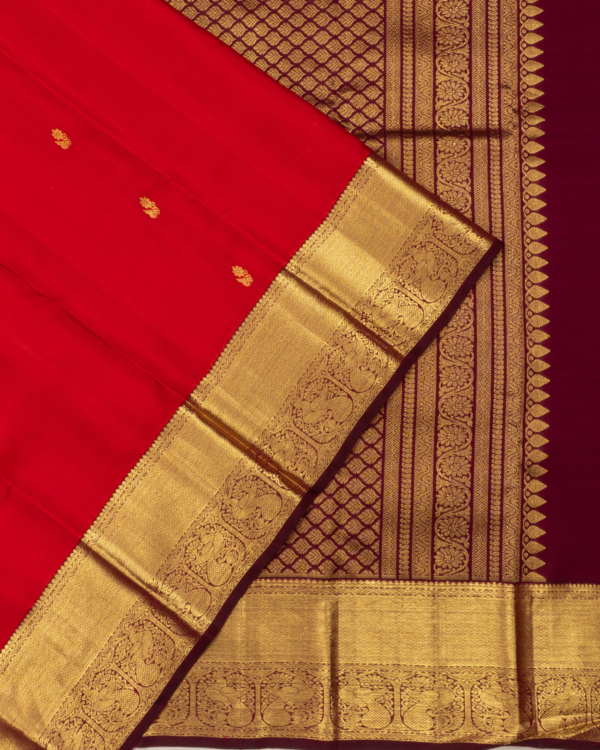 Taranga Kanchi Silk Butta Red Saree