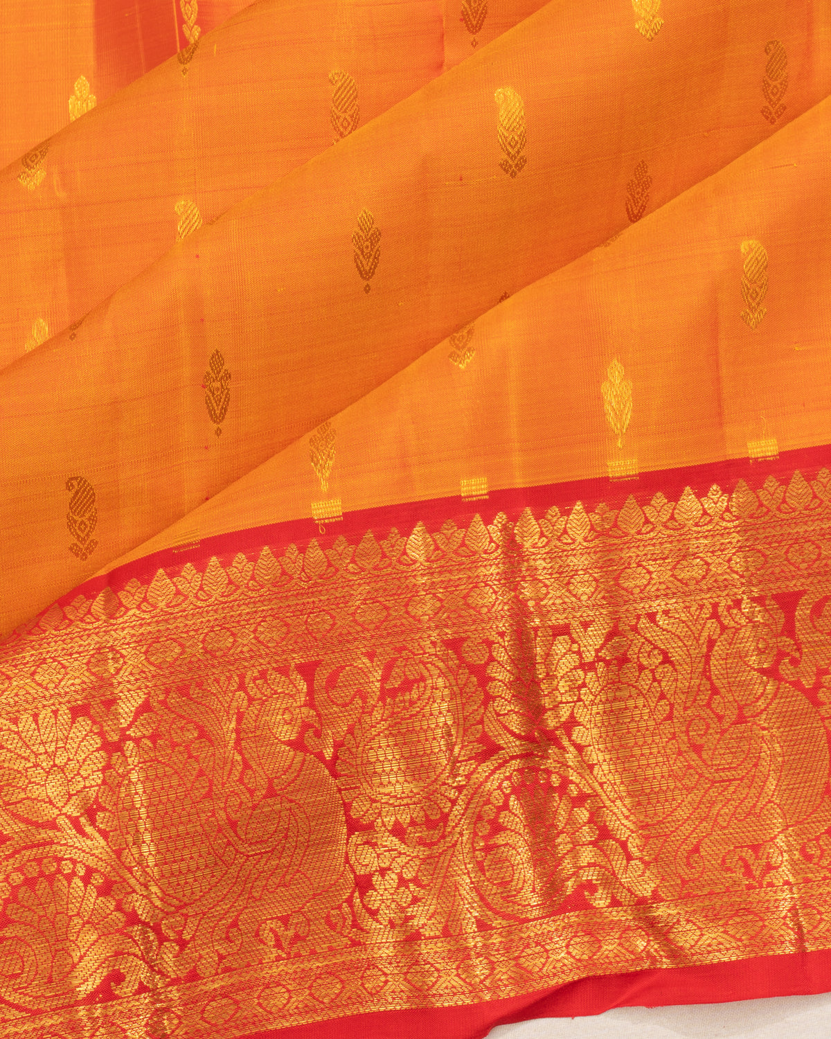 Taranga Kanchi Silk Butta Orange Saree