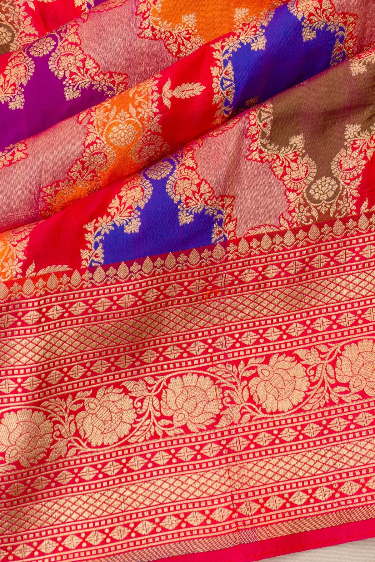 Vaanya Banaras Silk Brocade Rangkat Inspired Red Saree