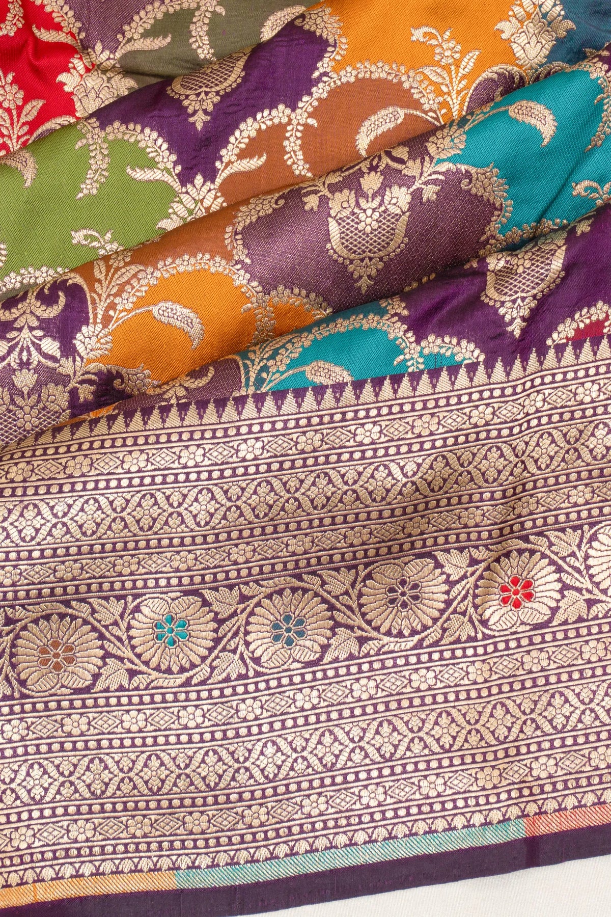 Vaanya Banaras Silk Brocade Rangkat Inspired Purple Saree