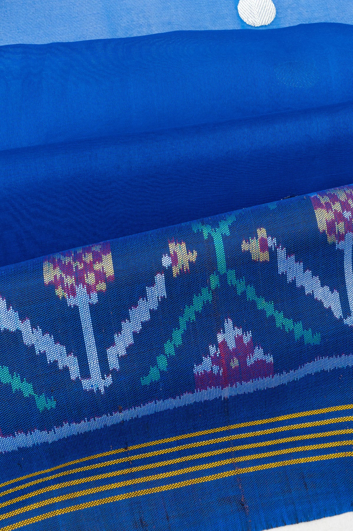 Semi Patan X Banarasi Kora Organza Butta Blue Saree
