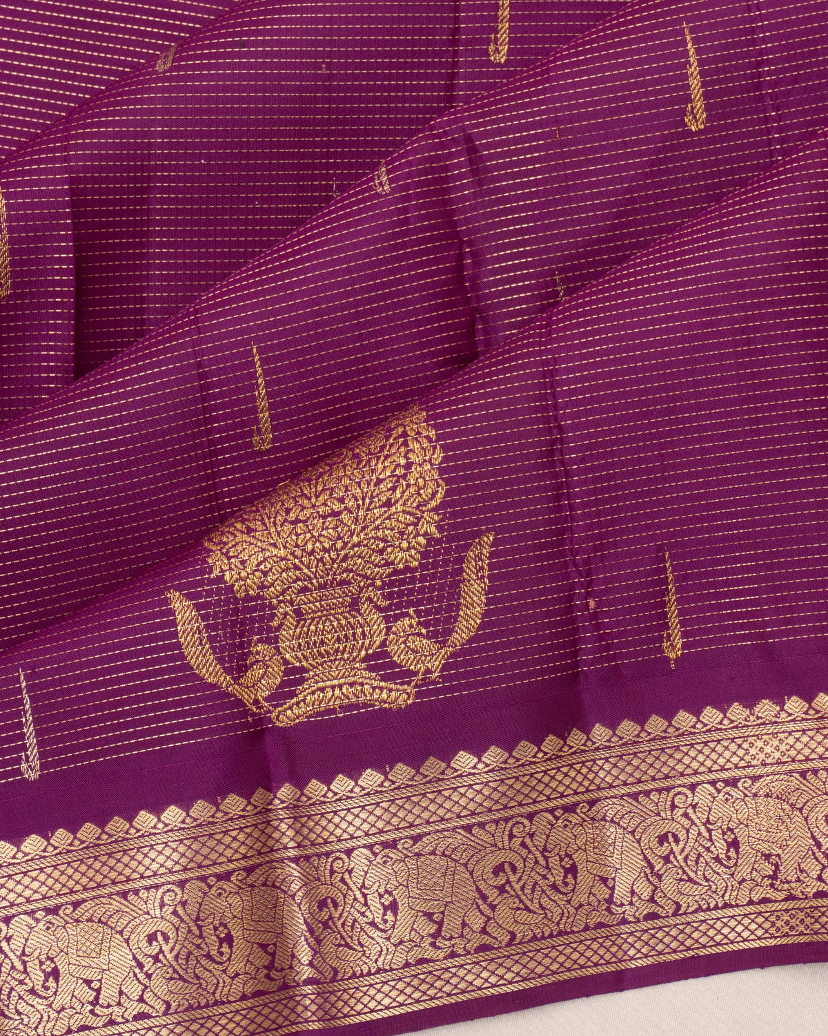 Taranga Kanchi Silk Lines And Butta Purple Saree