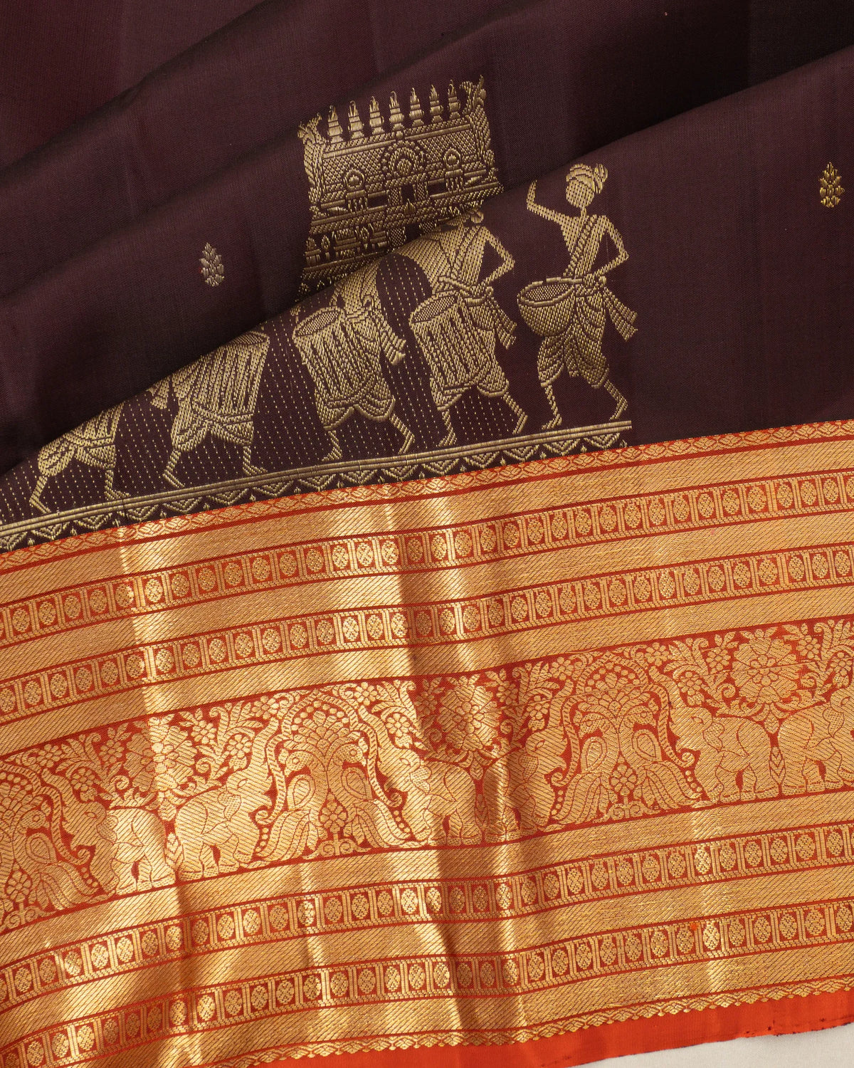 Kanchipuram Silk Butta Maroon Saree