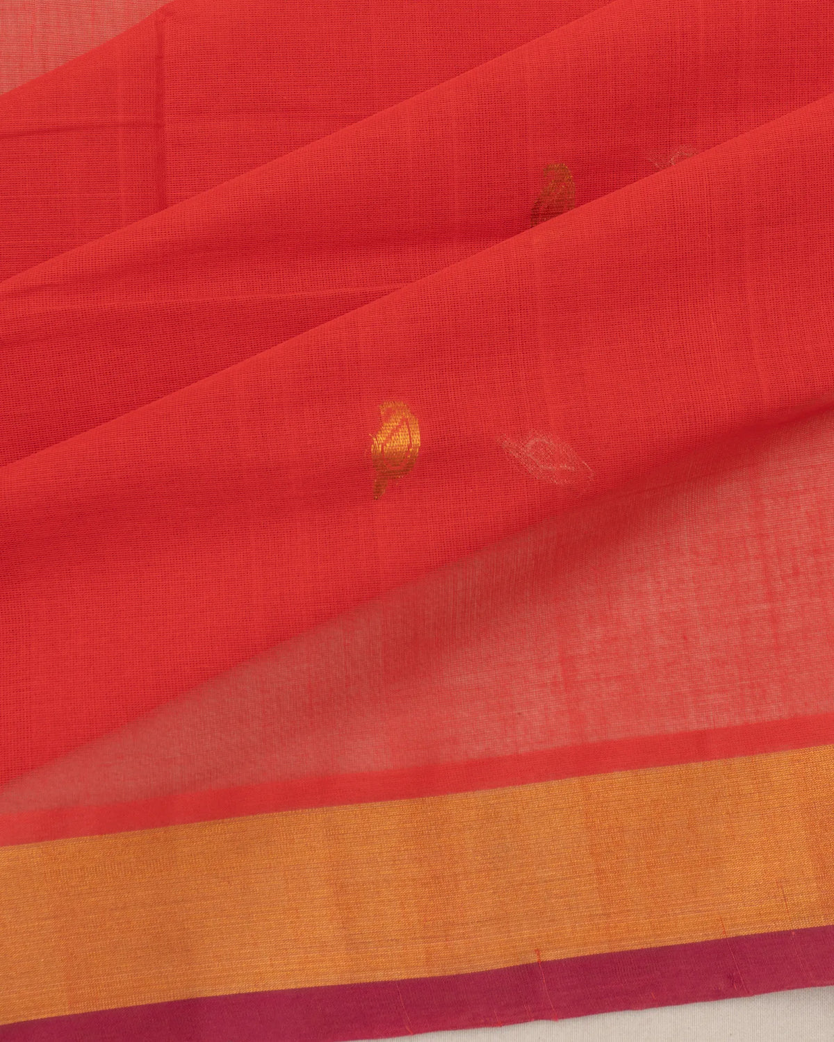 Venkatagiri Cotton Butta Red Saree