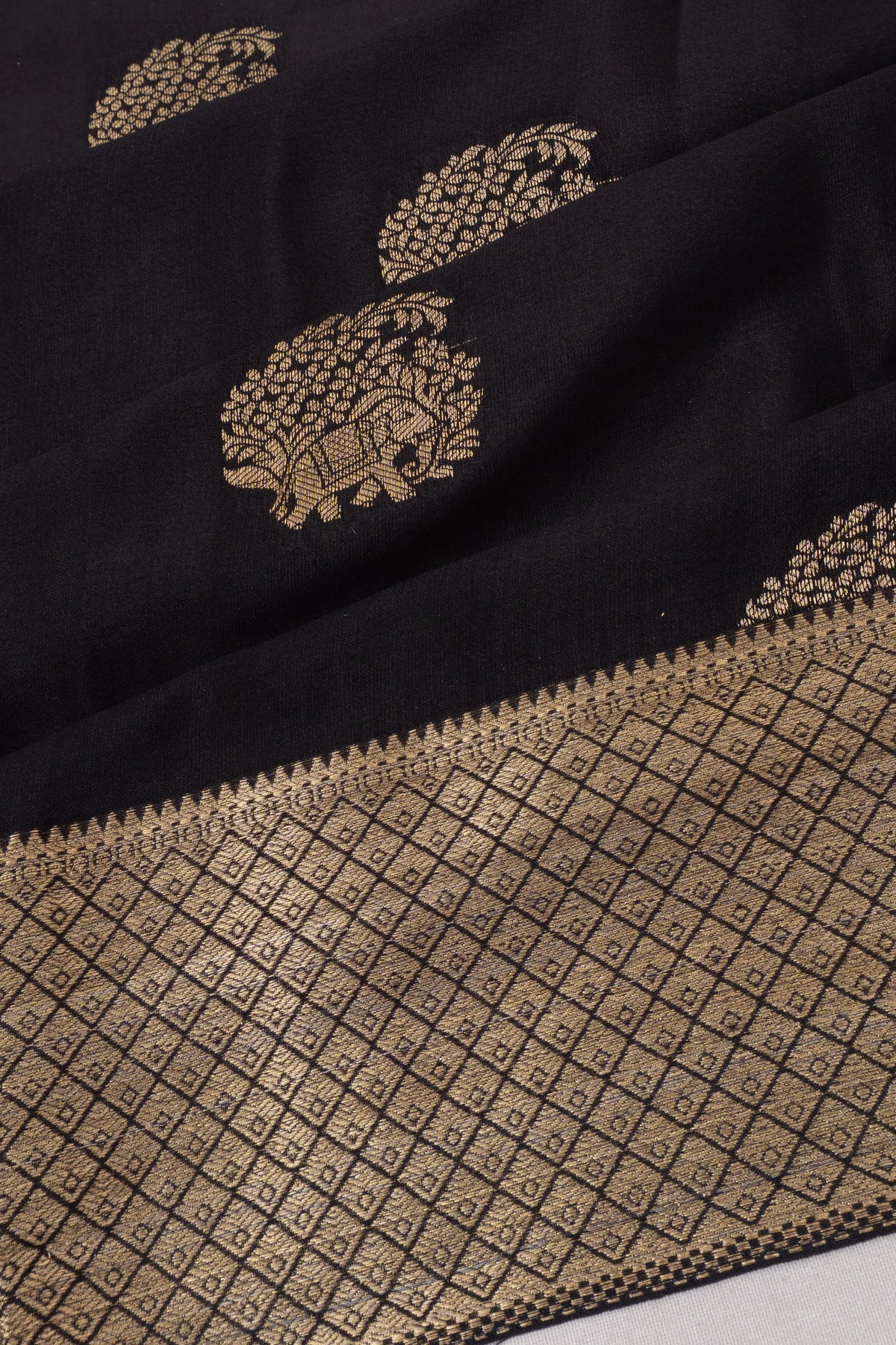 Mysore Silk Butta Black Saree
