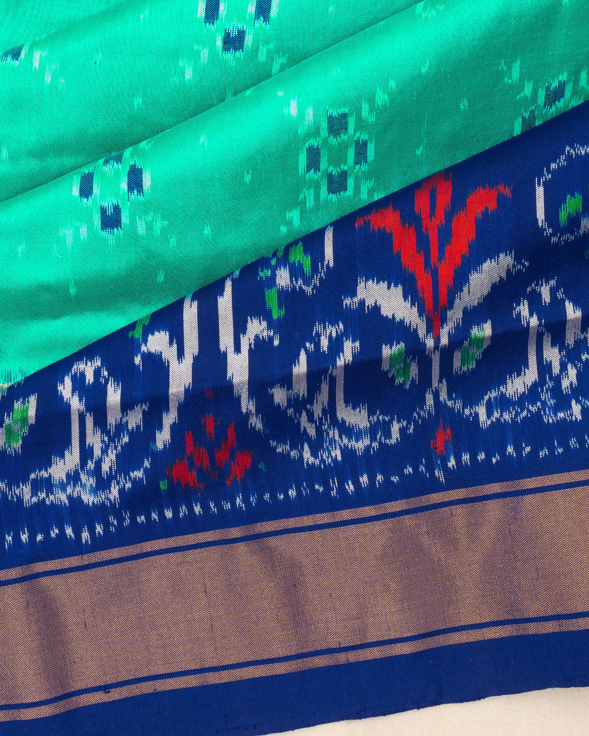 Pochampally Silk Ikat Sea Green Saree
