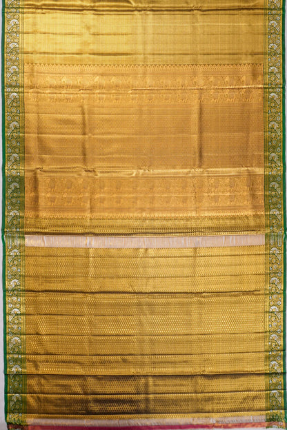Kanchipuram Silk Tissue Brocade Green Saree