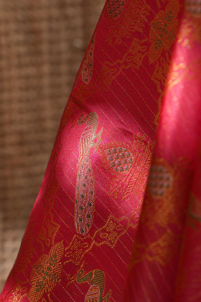 Kanchipuram Silk Brocade Pink Saree