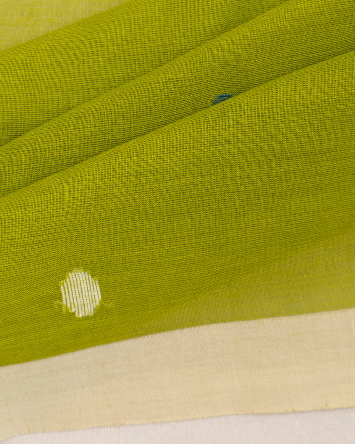 Phulia Cotton Jamdani Butta Mehendi Green Saree