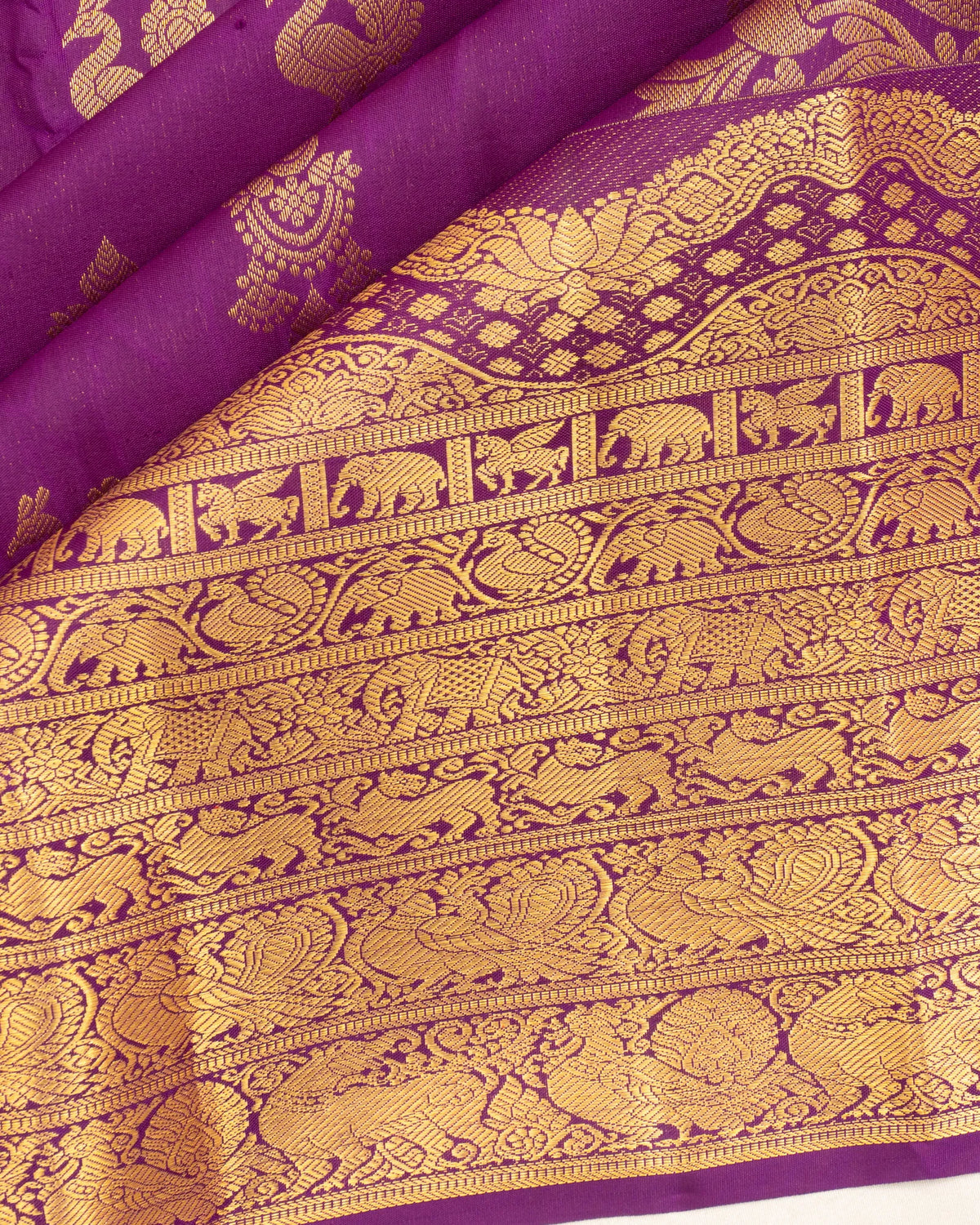 Kanchipuram Silk Butta Purple Saree