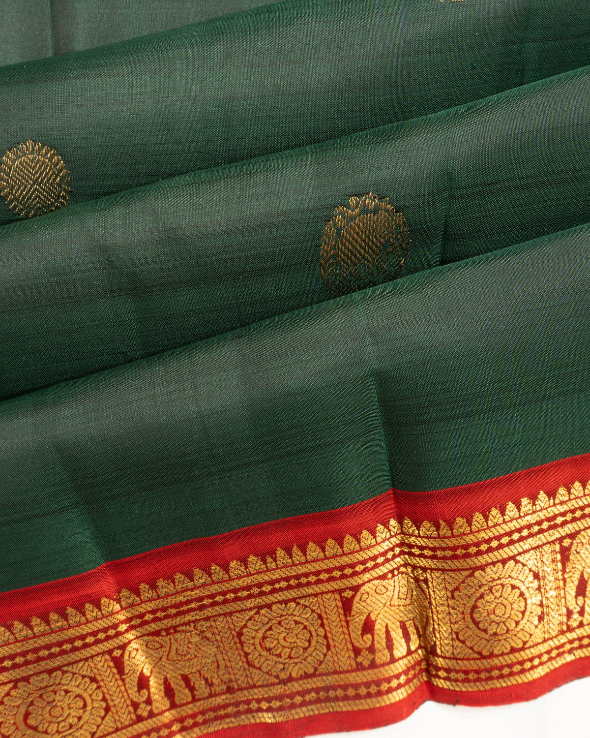 Taranga Kanchi Silk Butta Green Saree
