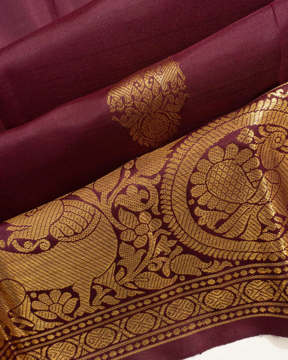Kanchipuram Silk Butta Maroon Saree