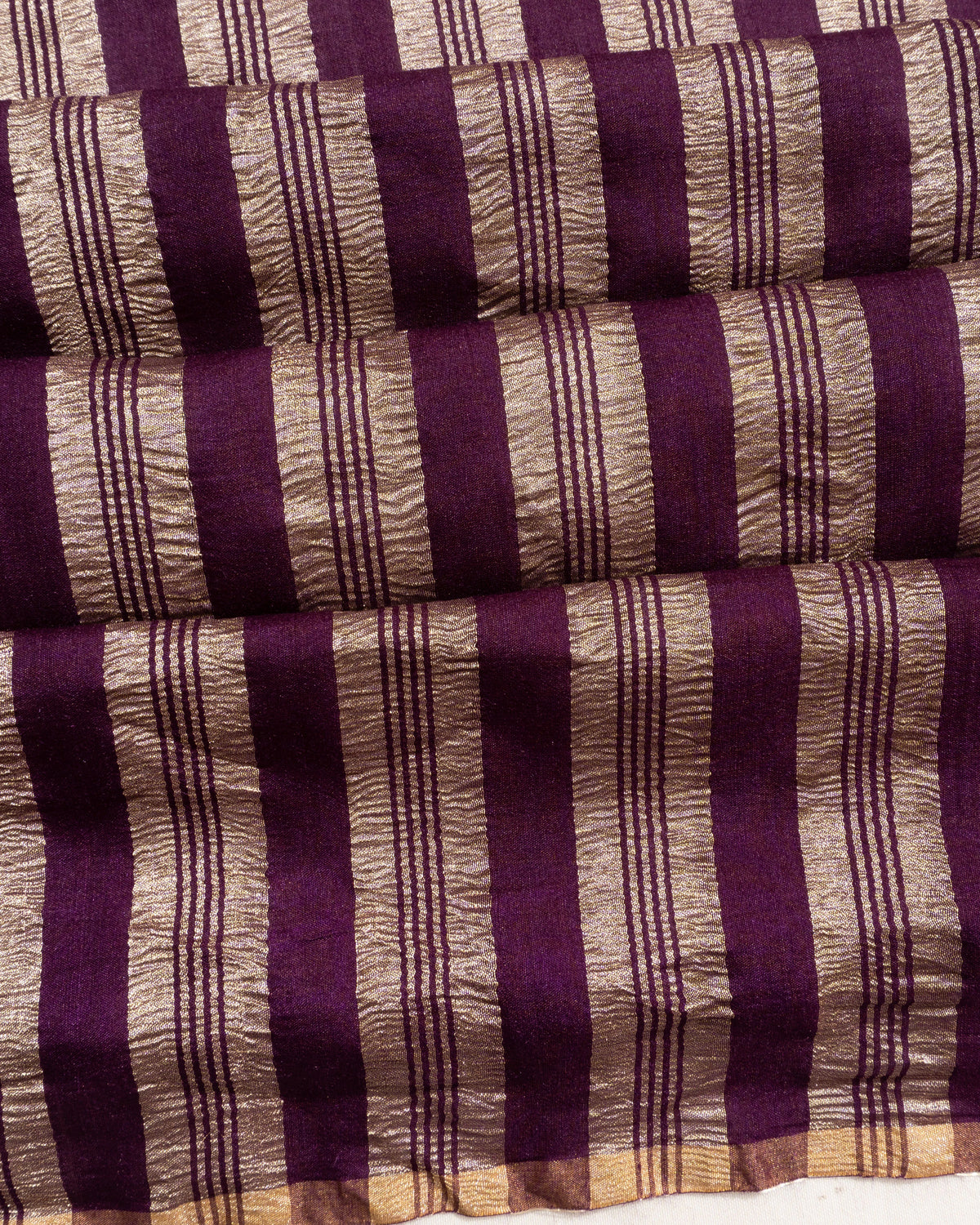 Tussar Lines Brown Saree