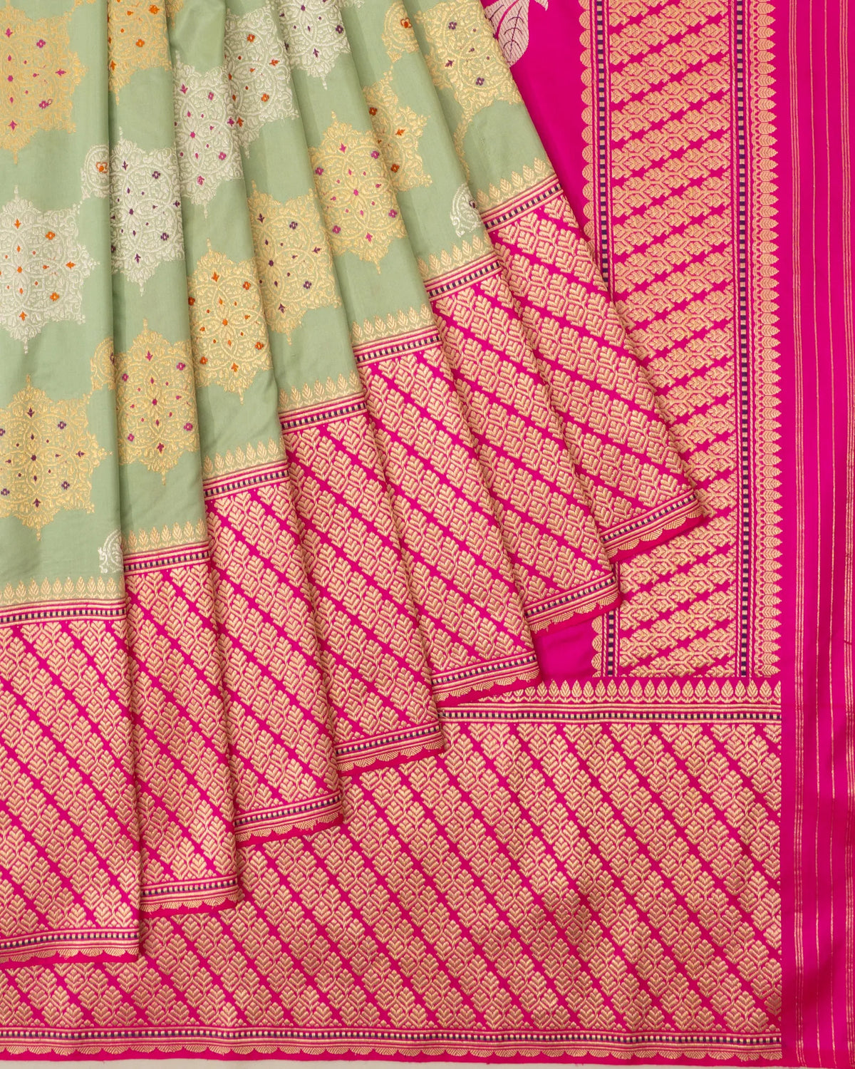 Banarasi Silk Kadwa Brocade Pastel Green Saree